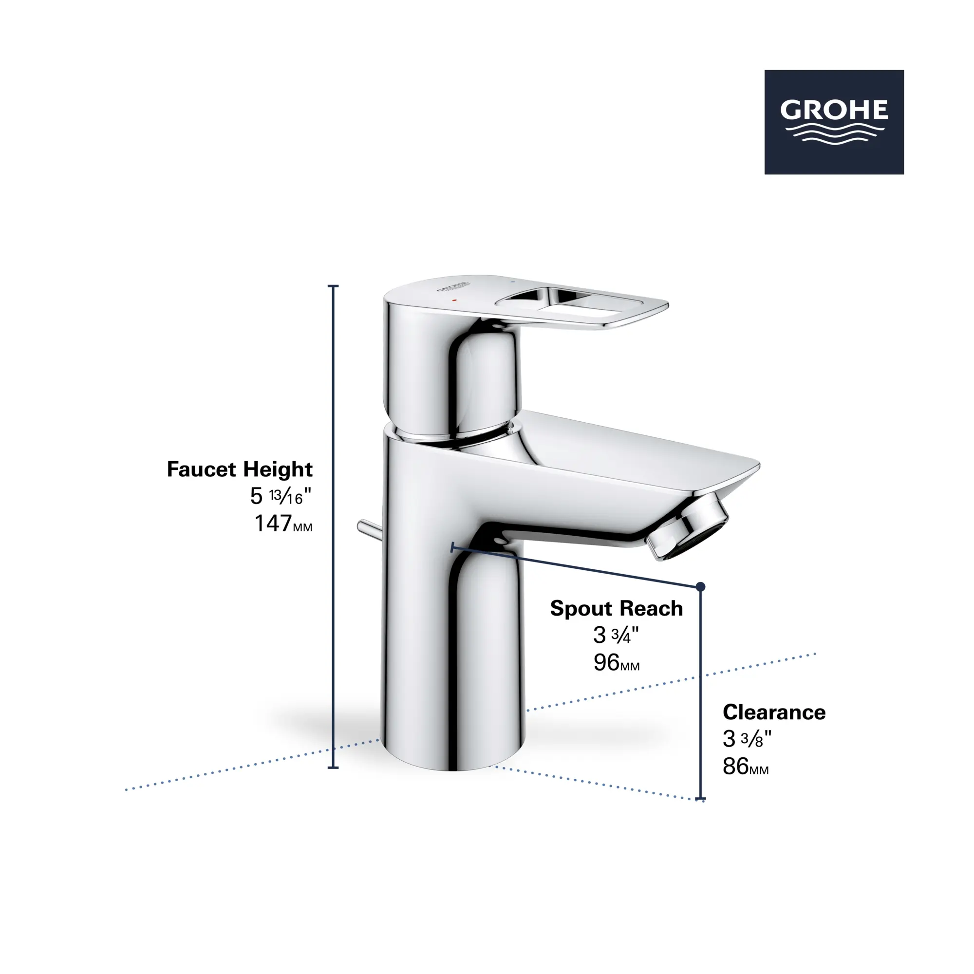 Single Hole Single-Handle S-Size Bathroom Faucet, 1.2 GPM (4.5 L/min)