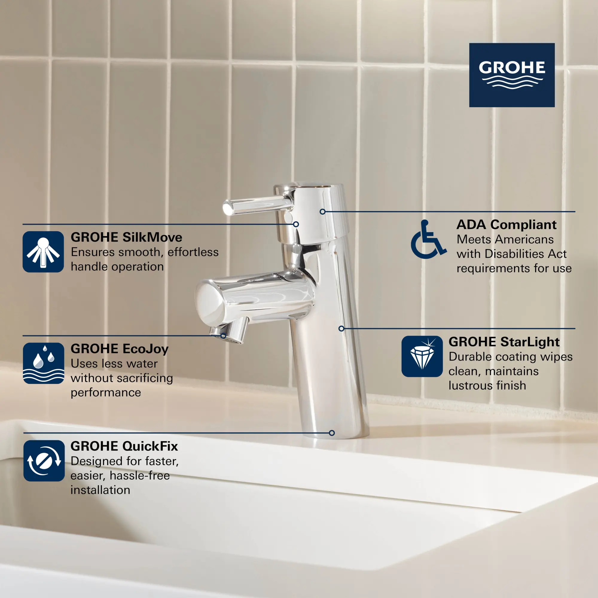 Single Hole Single-Handle S-Size Bathroom Faucet 4.5 L/min (1.2 gpm)