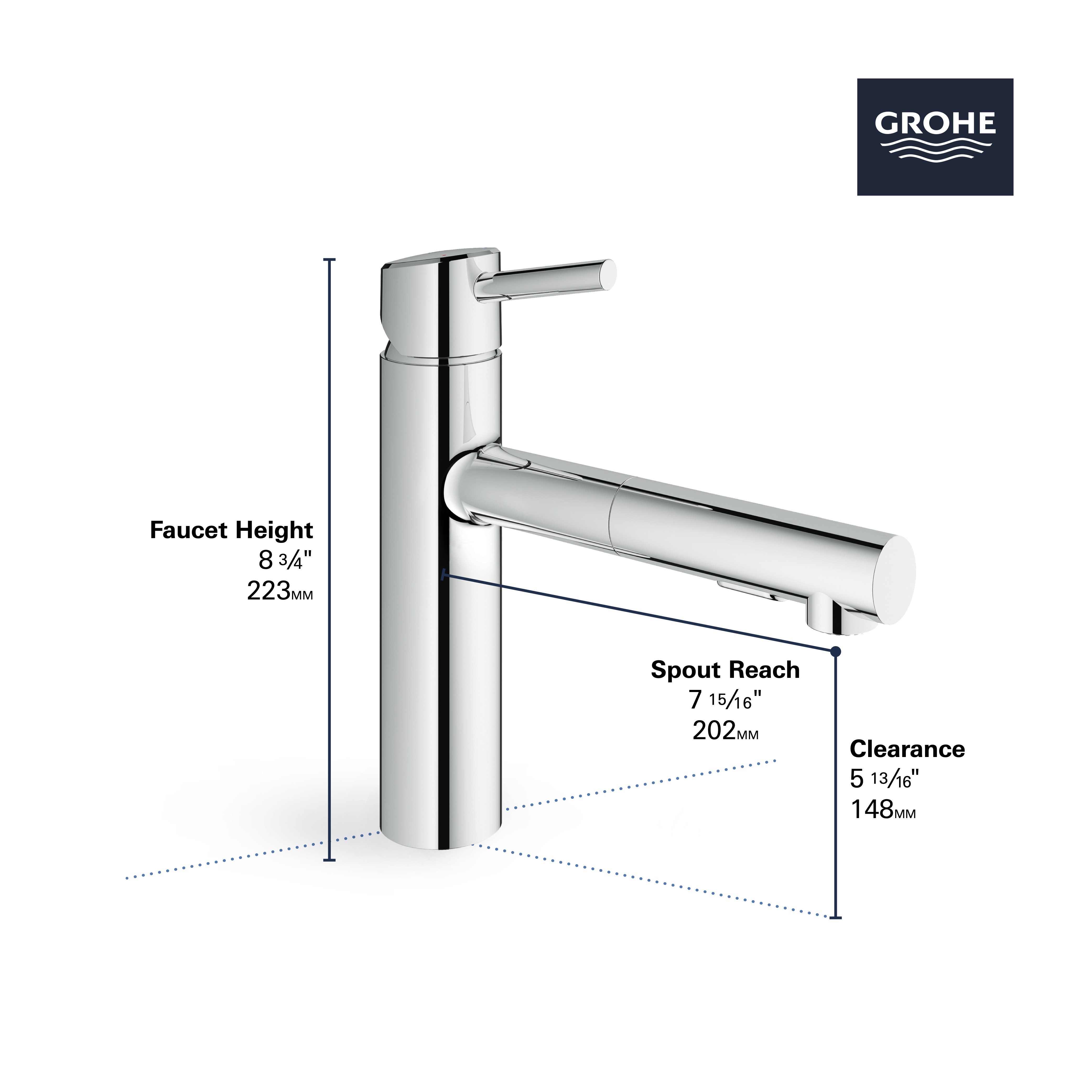  GROHE 31479001 Concetto Prep Grifo de cocina cromado :  Herramientas y Mejoras del Hogar