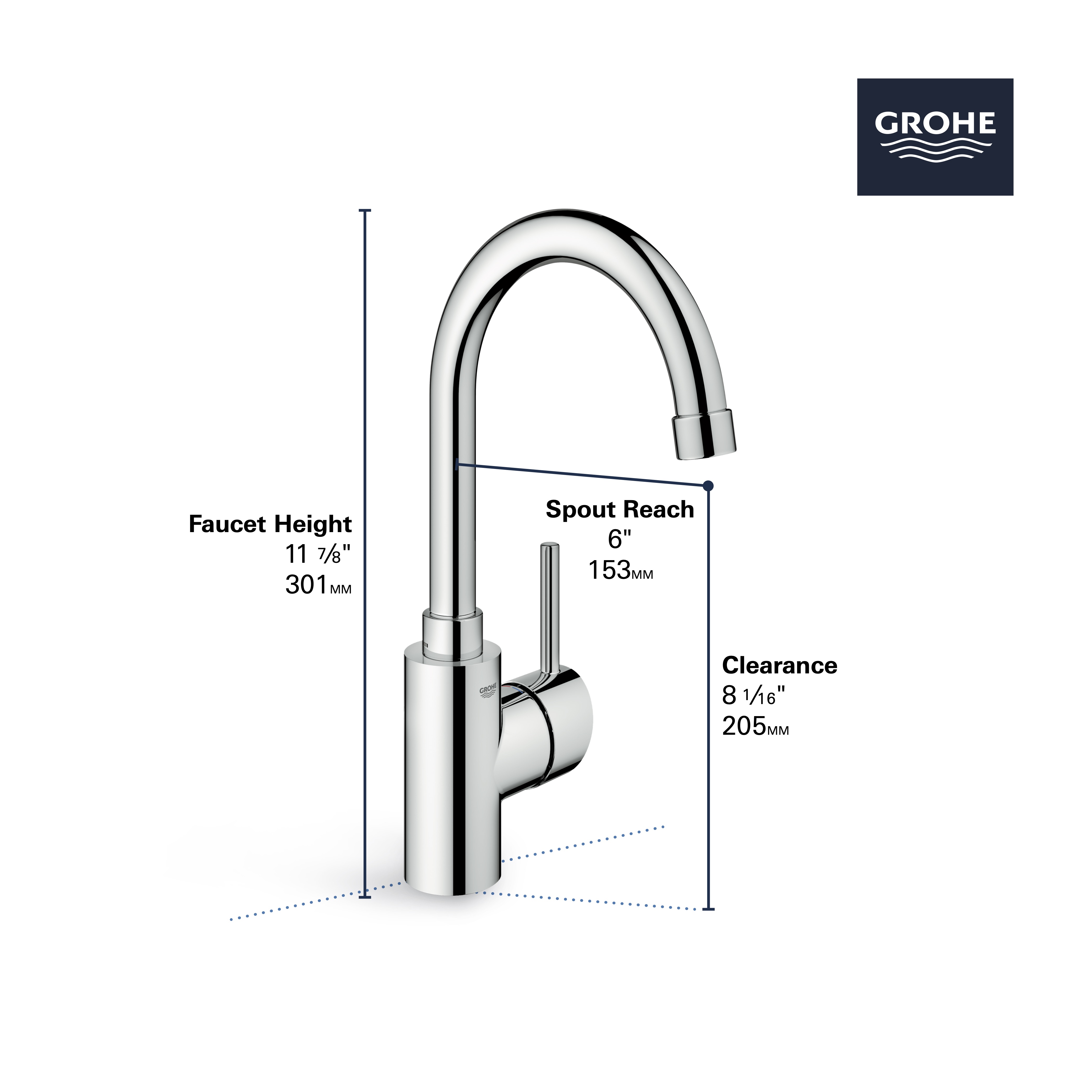 Single Handle Pull Down Dual Spray Bar Faucet 6 6 L Min 1 75 Gpm   68602 GROHE Concetto Kitchen Faucet 31518 0 Infographics 2 Original 