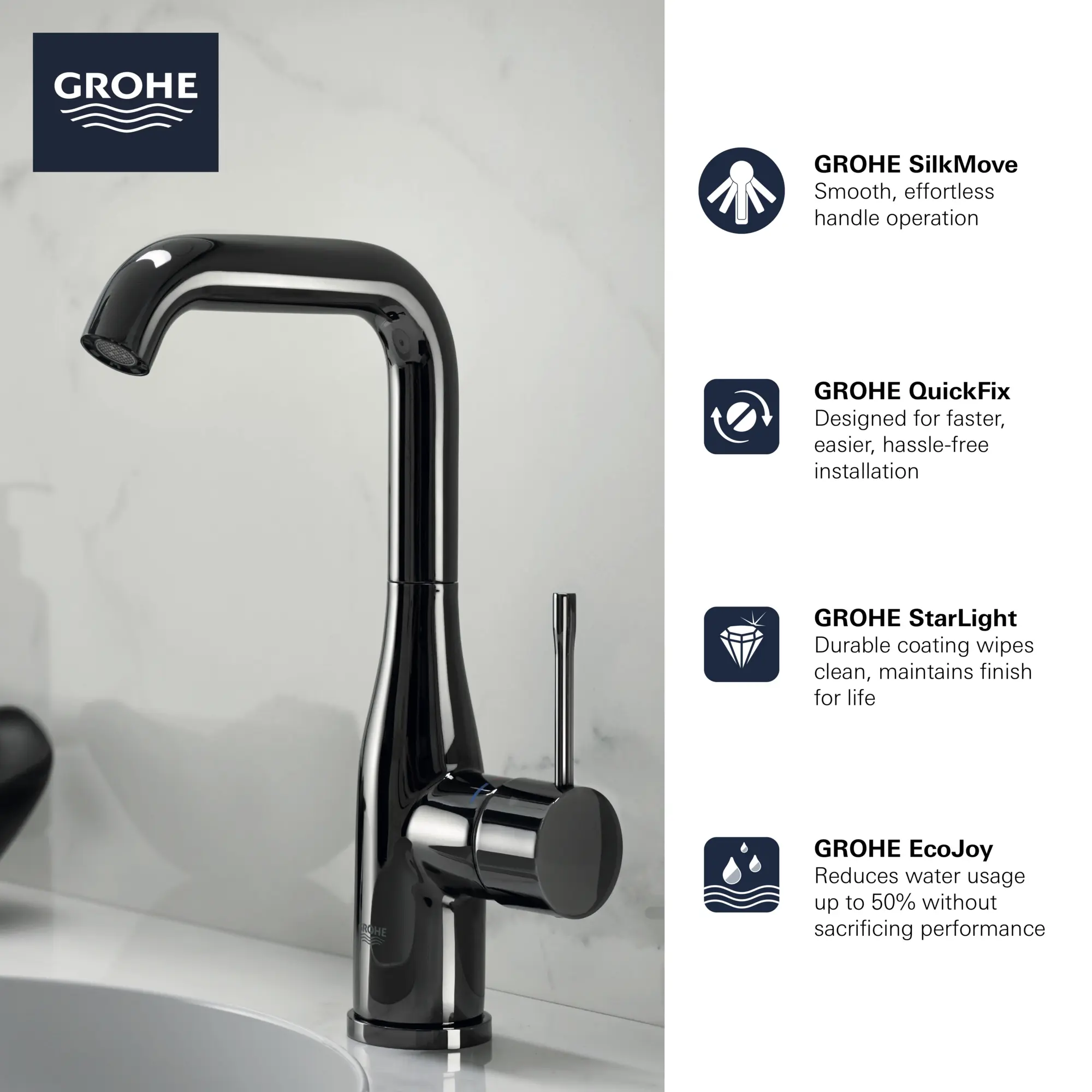 Single Hole Single-Handle L-Size Bathroom Faucet, 1.2 GPM (4.5 L/min)