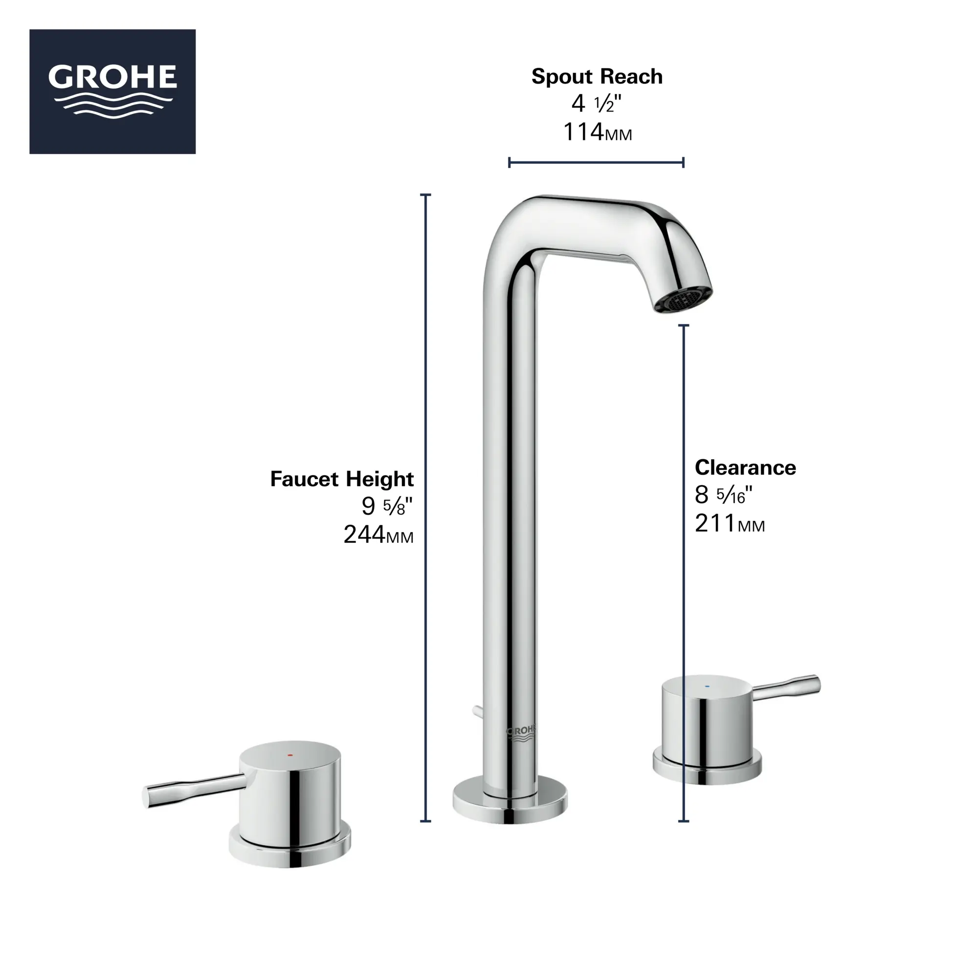 8-inch Widespread 2-Handle L-Size Bathroom Faucet 1.2 GPM