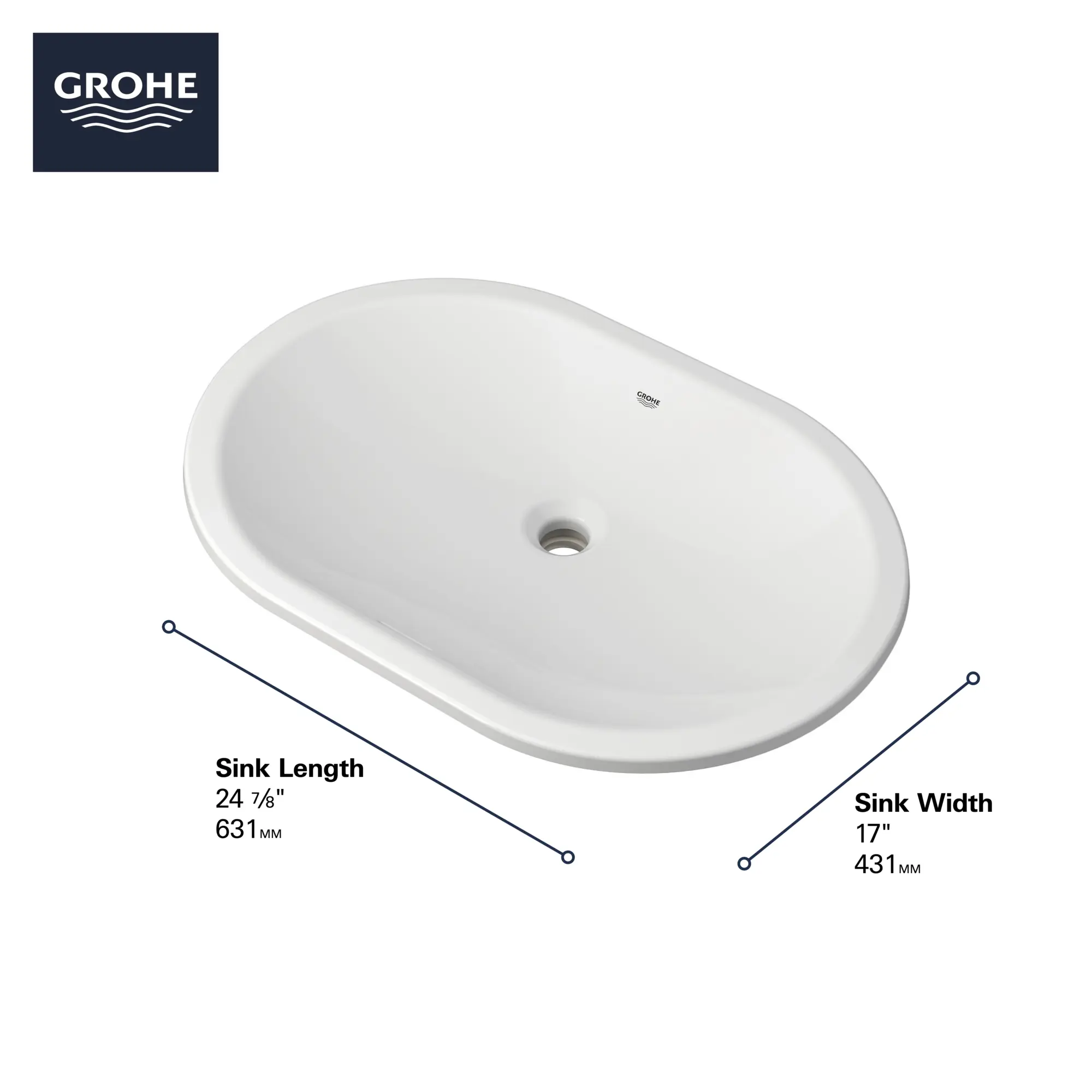 Undermount 24" Bathroom Sink