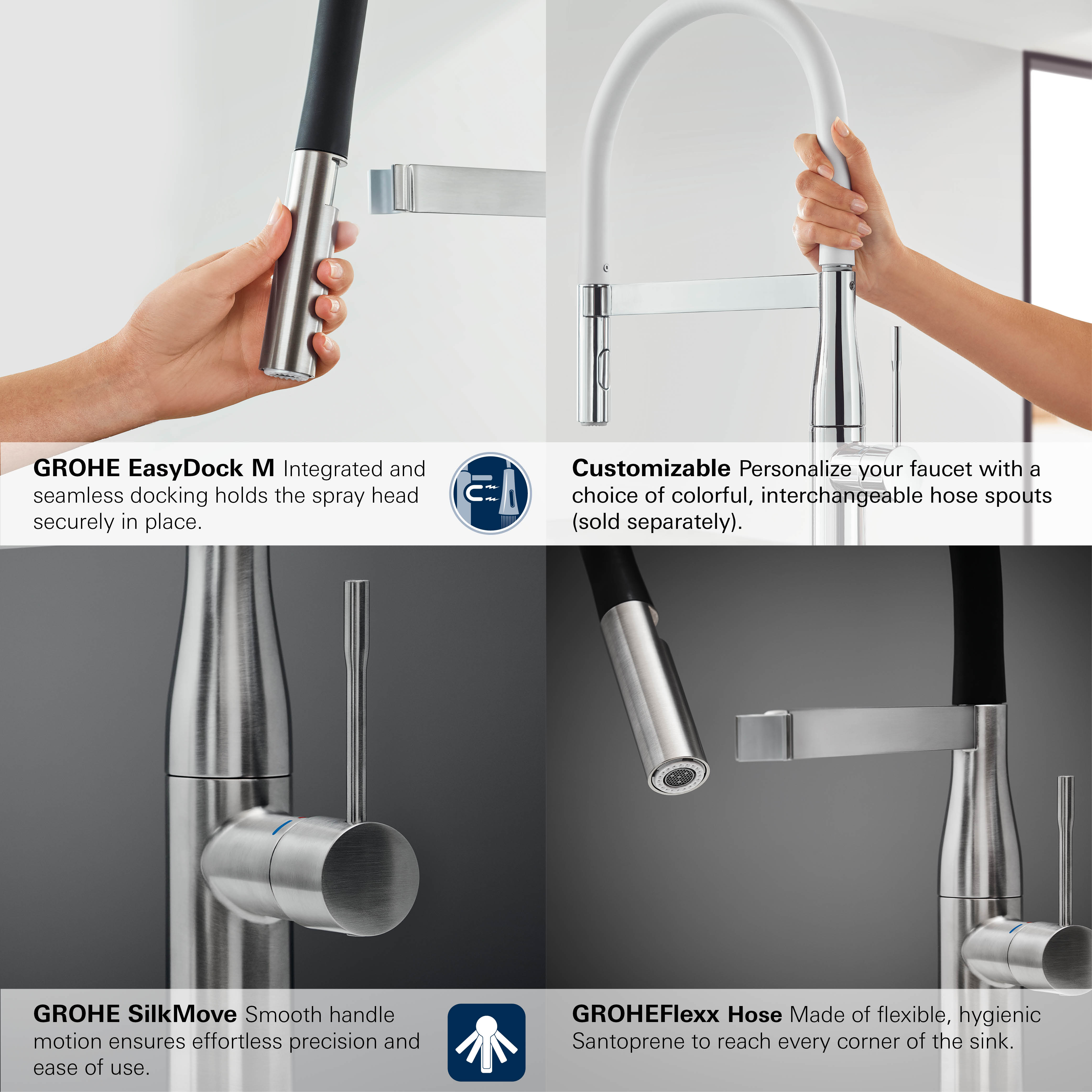 Flexible pour robinet cuisine Grohe Essence Semi-pro