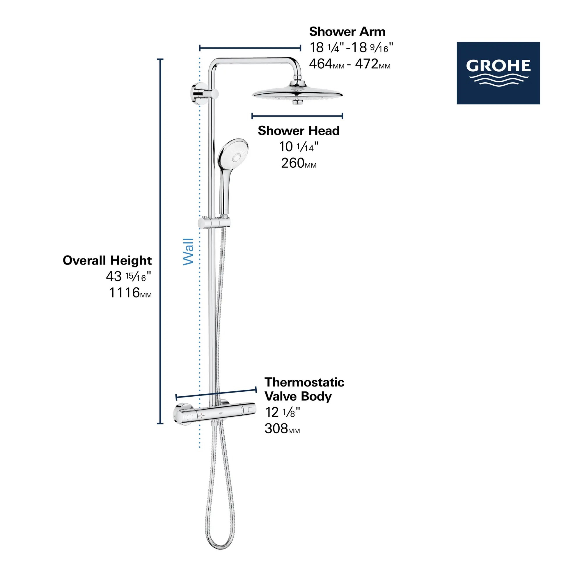 260 CoolTouch Thermostatic Shower System, 1.75 gpm