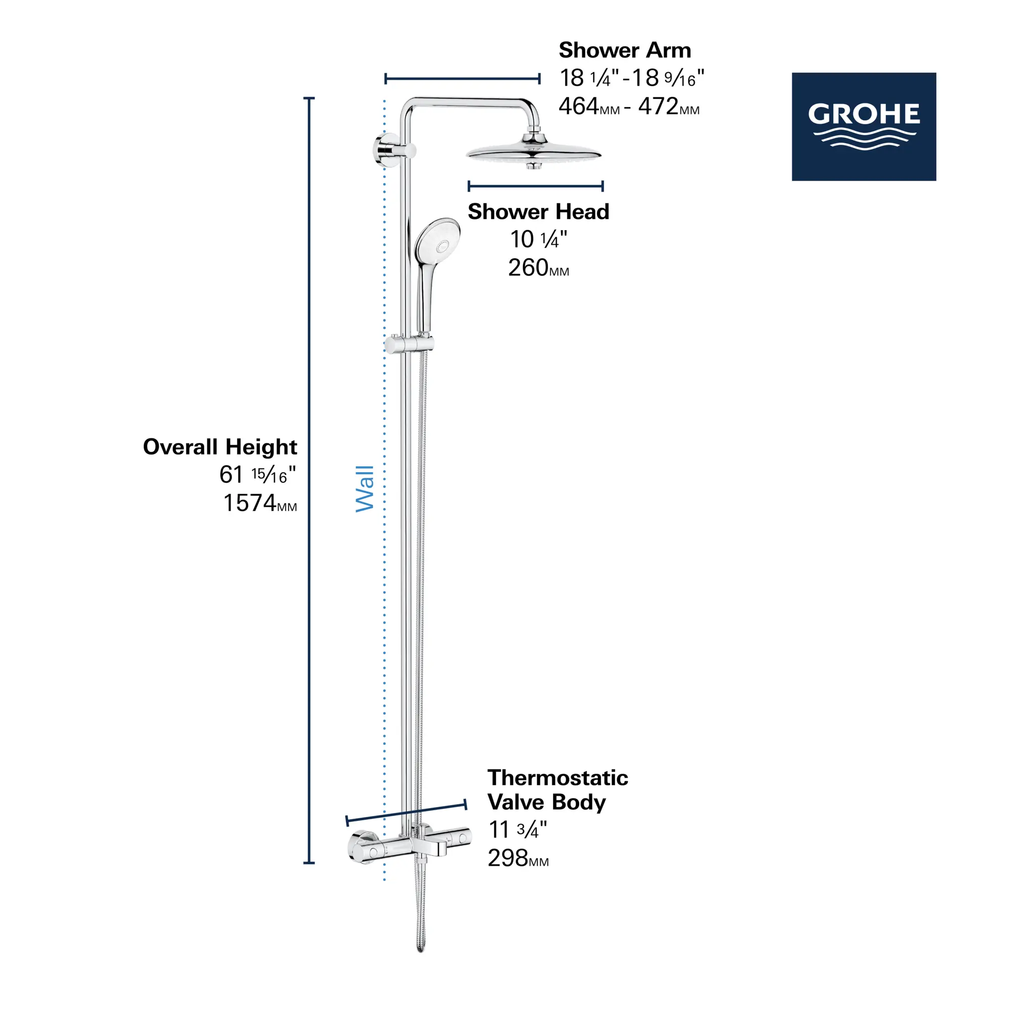 260 Thermostatic Tub/Shower System, 1.75gpm