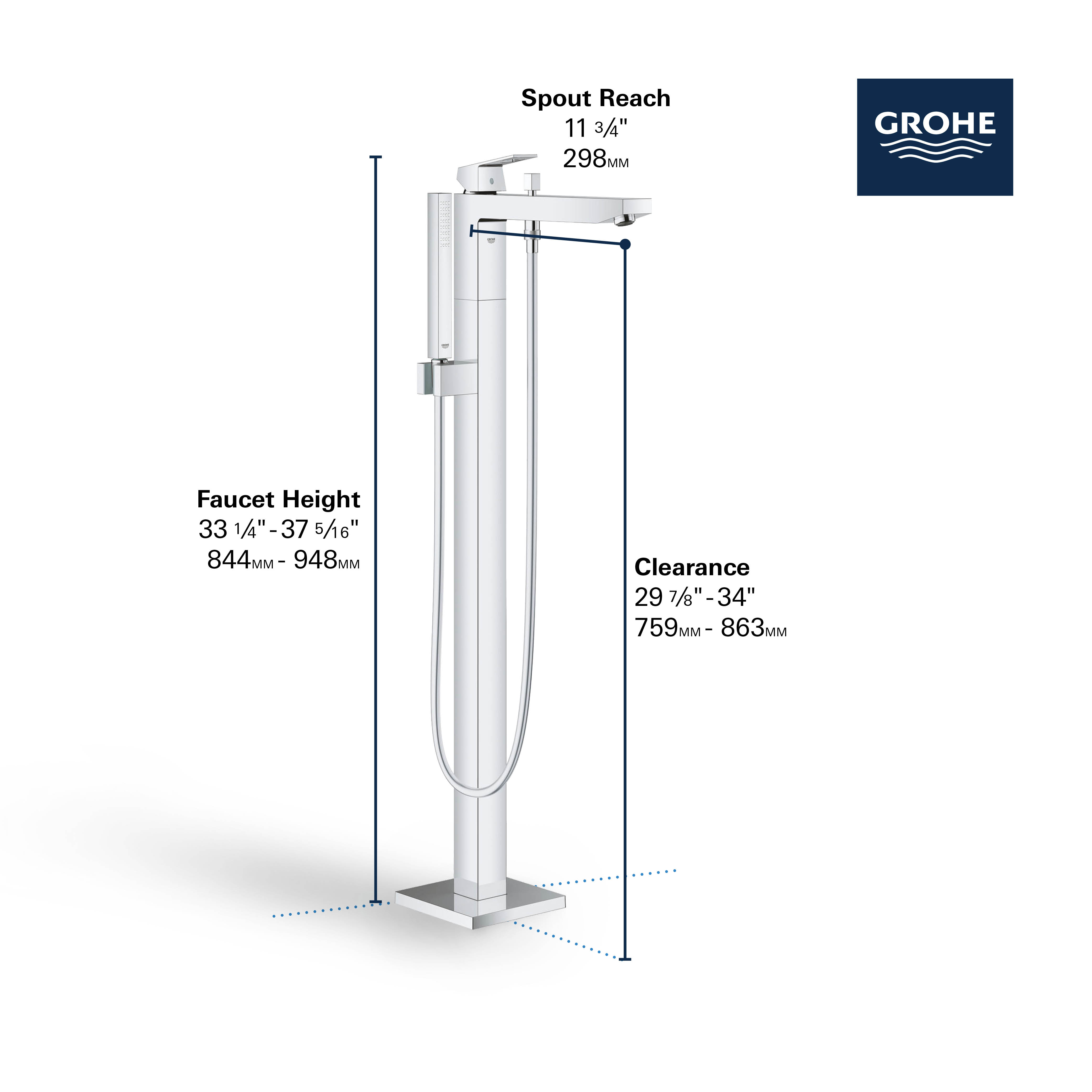 Grohe Bau Ceramic - Set de lavabo et mitigeur de lavabo avec bonde, blanc  alpin/chrome 39472000