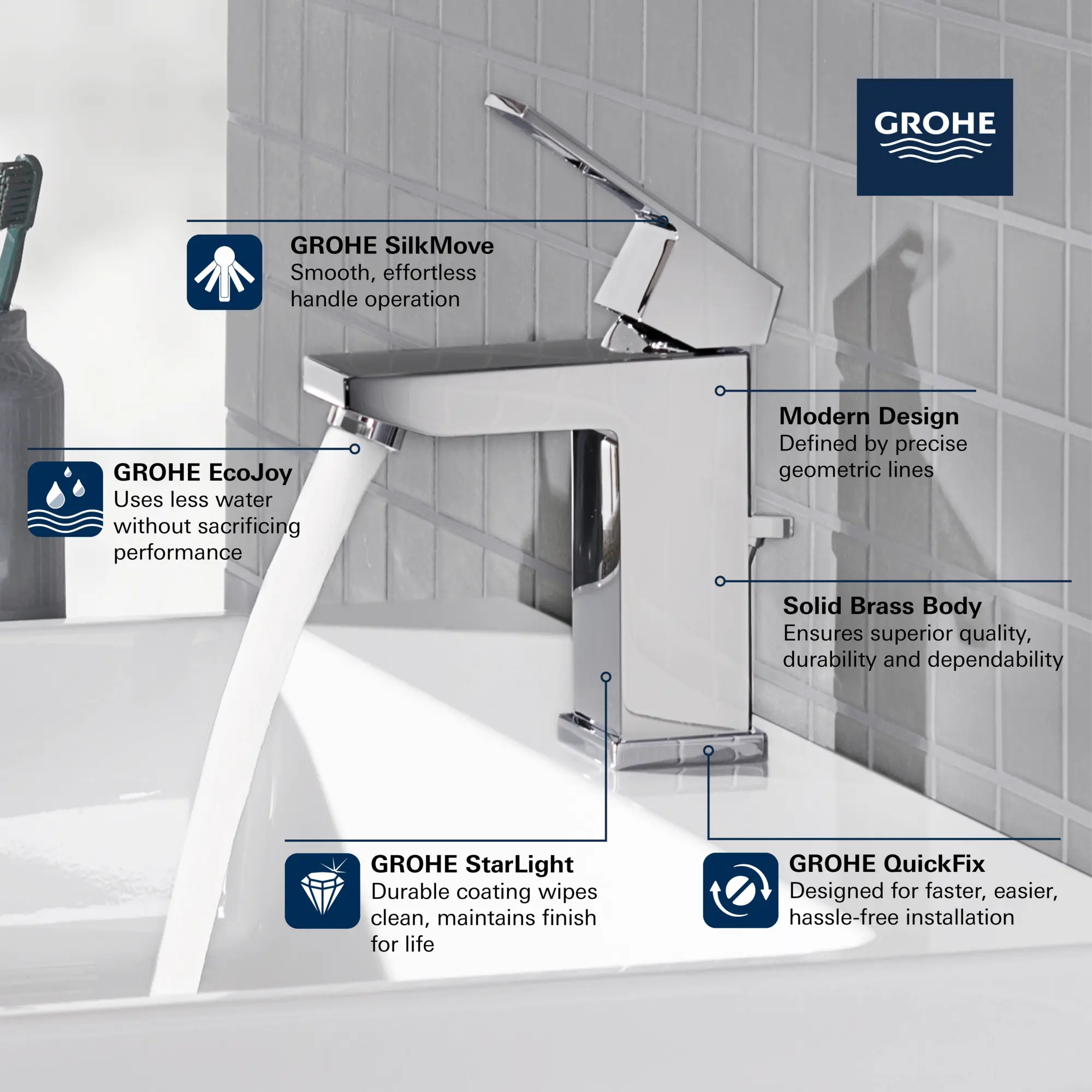 Single Hole Single-Handle S-Size Bathroom Faucet, 1.2 GPM (4.5 L/min)