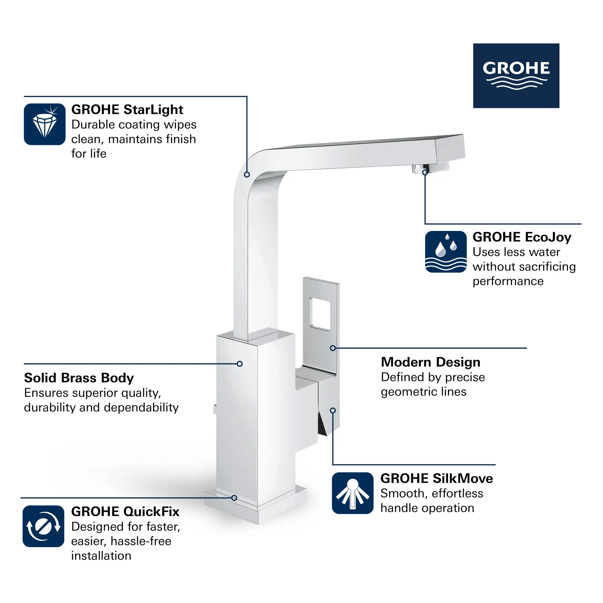 Single Hole Single-Handle L-Size Bathroom Faucet 4.5 L/min (1.2 gpm)