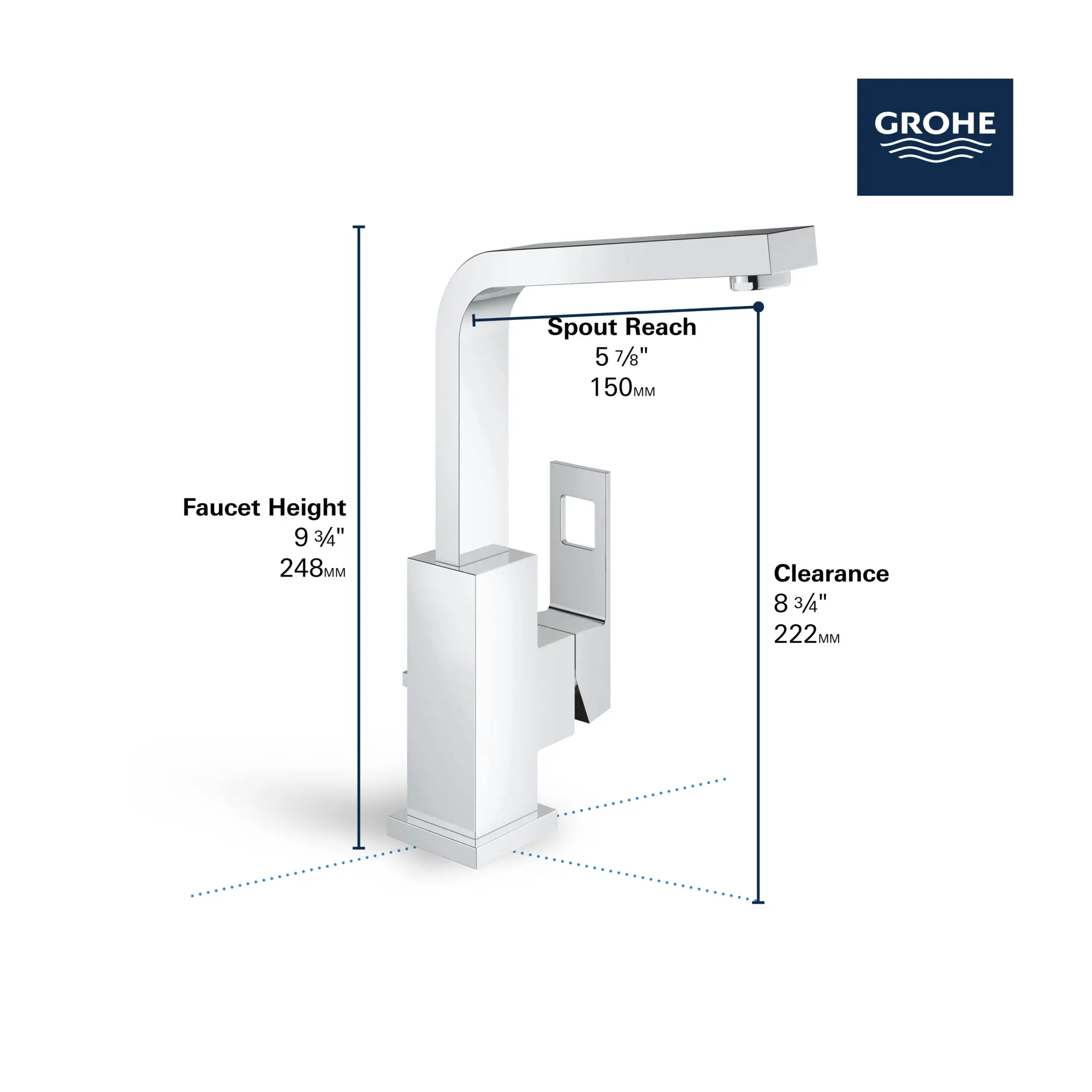 Single Hole Single-Handle L-Size Bathroom Faucet 4.5 L/min (1.2 gpm)