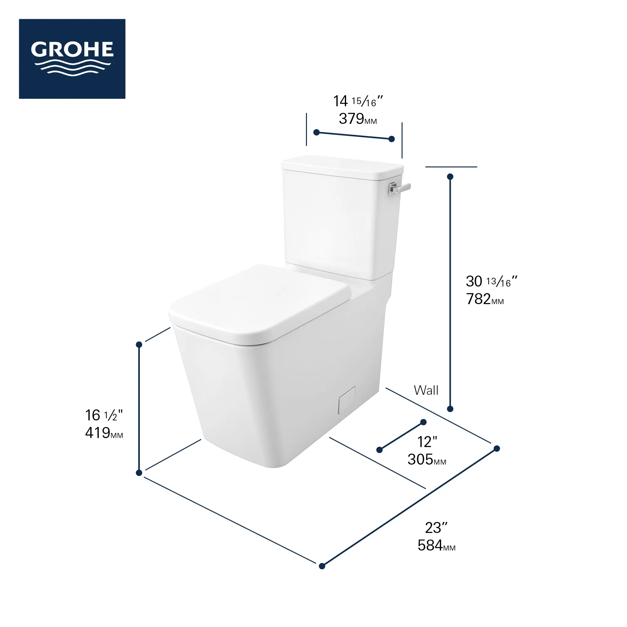 2-piece 4.8 Lpf (1.28 gpf) Right-Hand Trip Lever Right Height Elongated Toilet