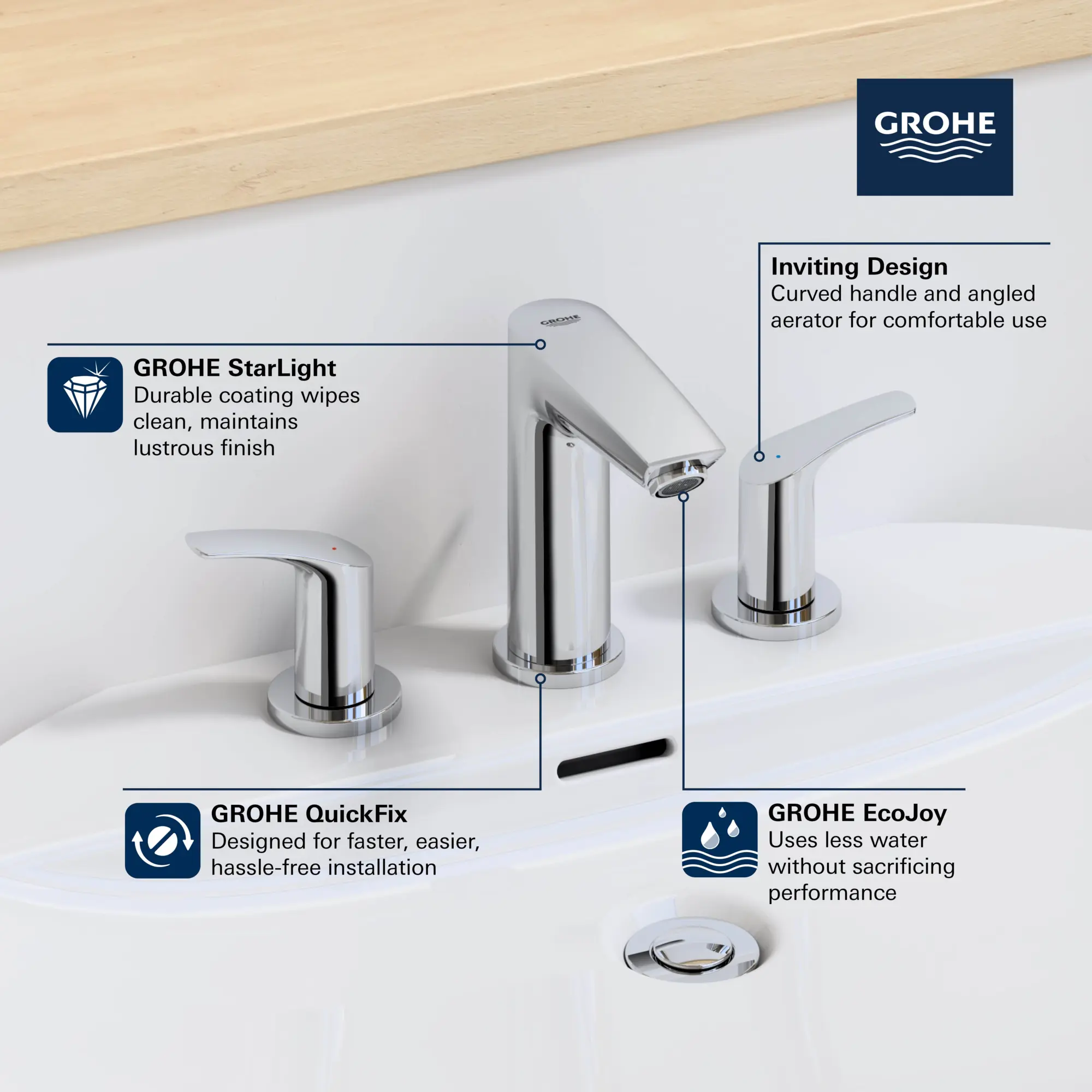 8-inch Widespread 2-Handle S-Size Bathroom Faucet, 1.2 GPM (4.5 L/min)