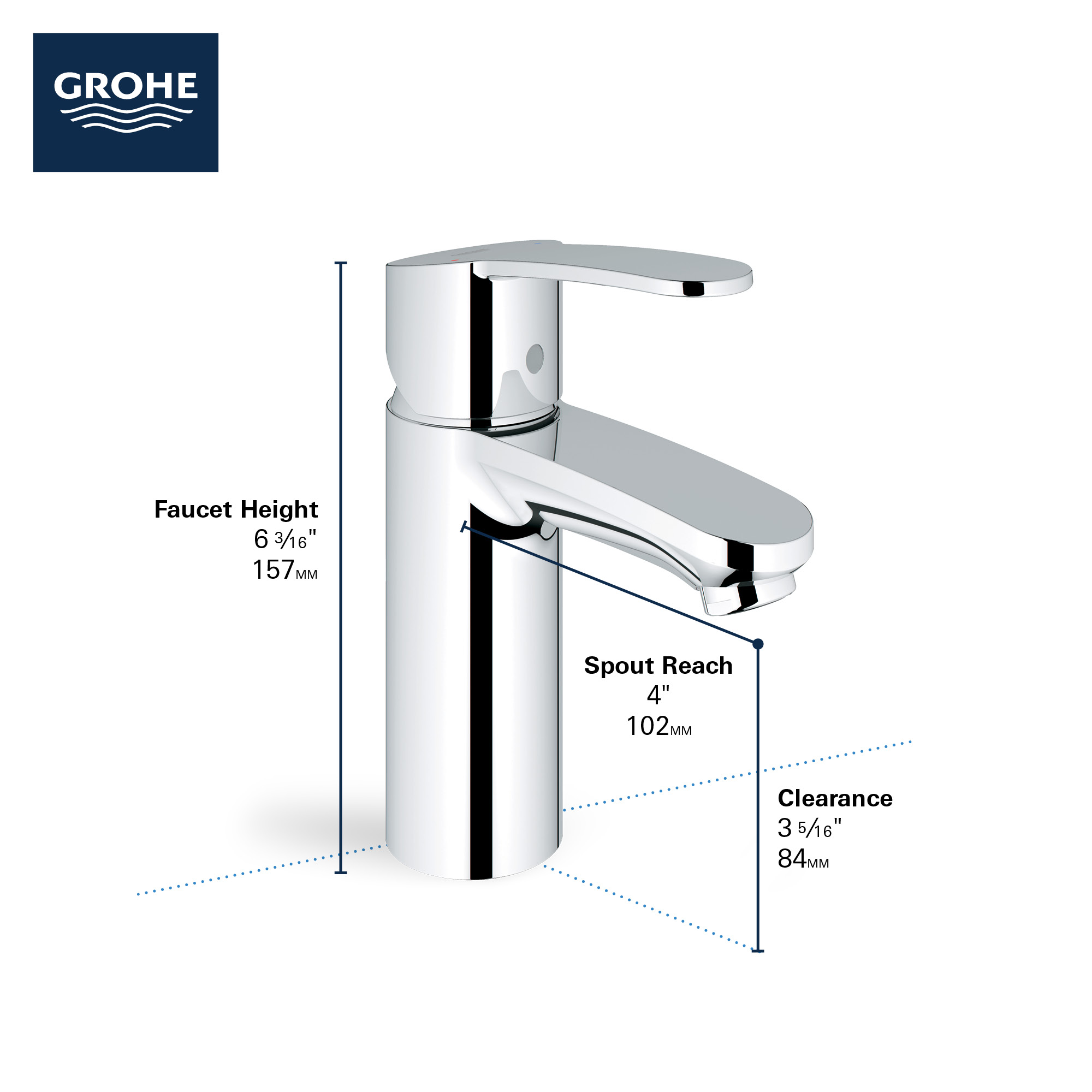 Single Hole Single-Handle S-Size Bathroom Faucet 1.2 GPM Less Drain