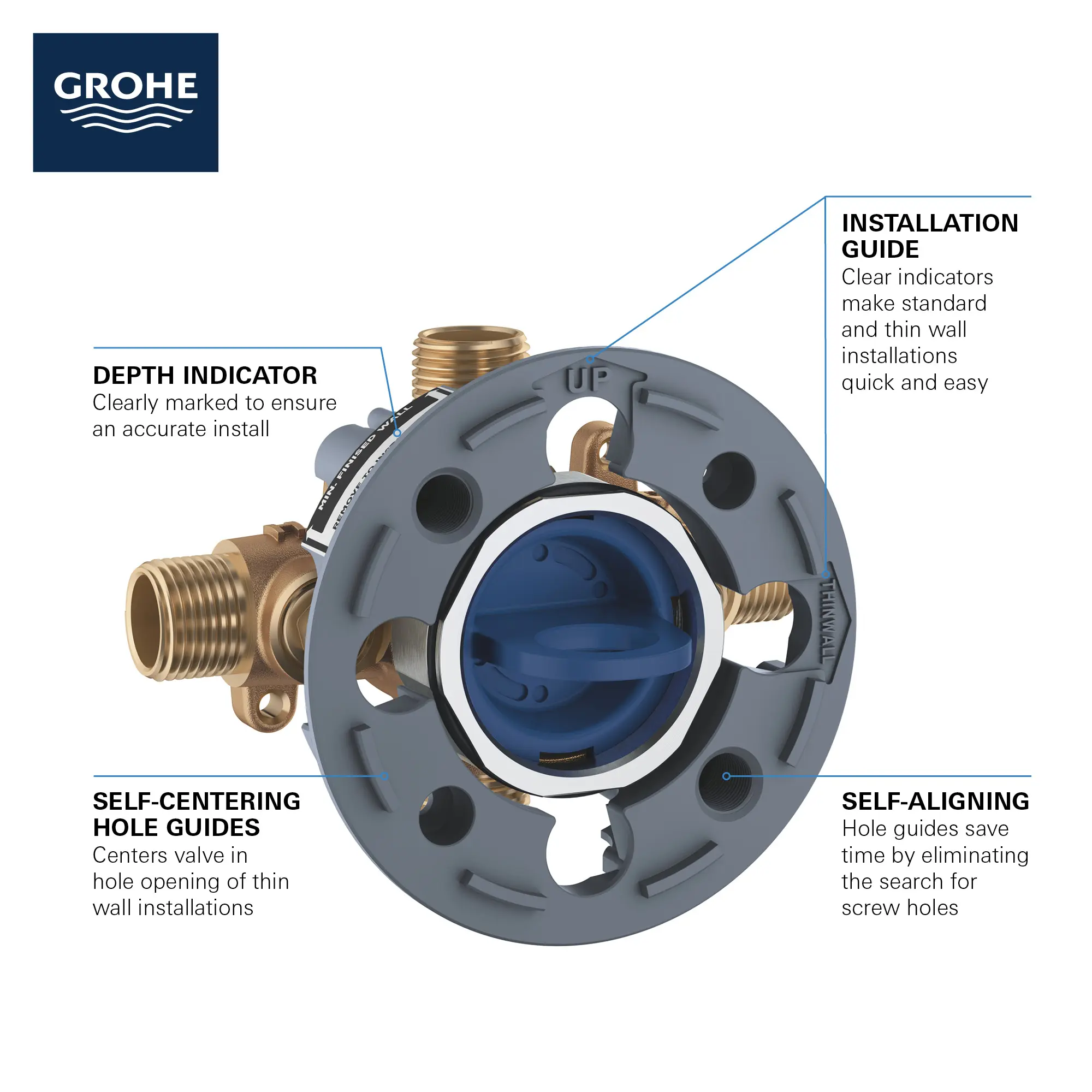 Pressure Balance Rough-In Valve 1/2" Universal