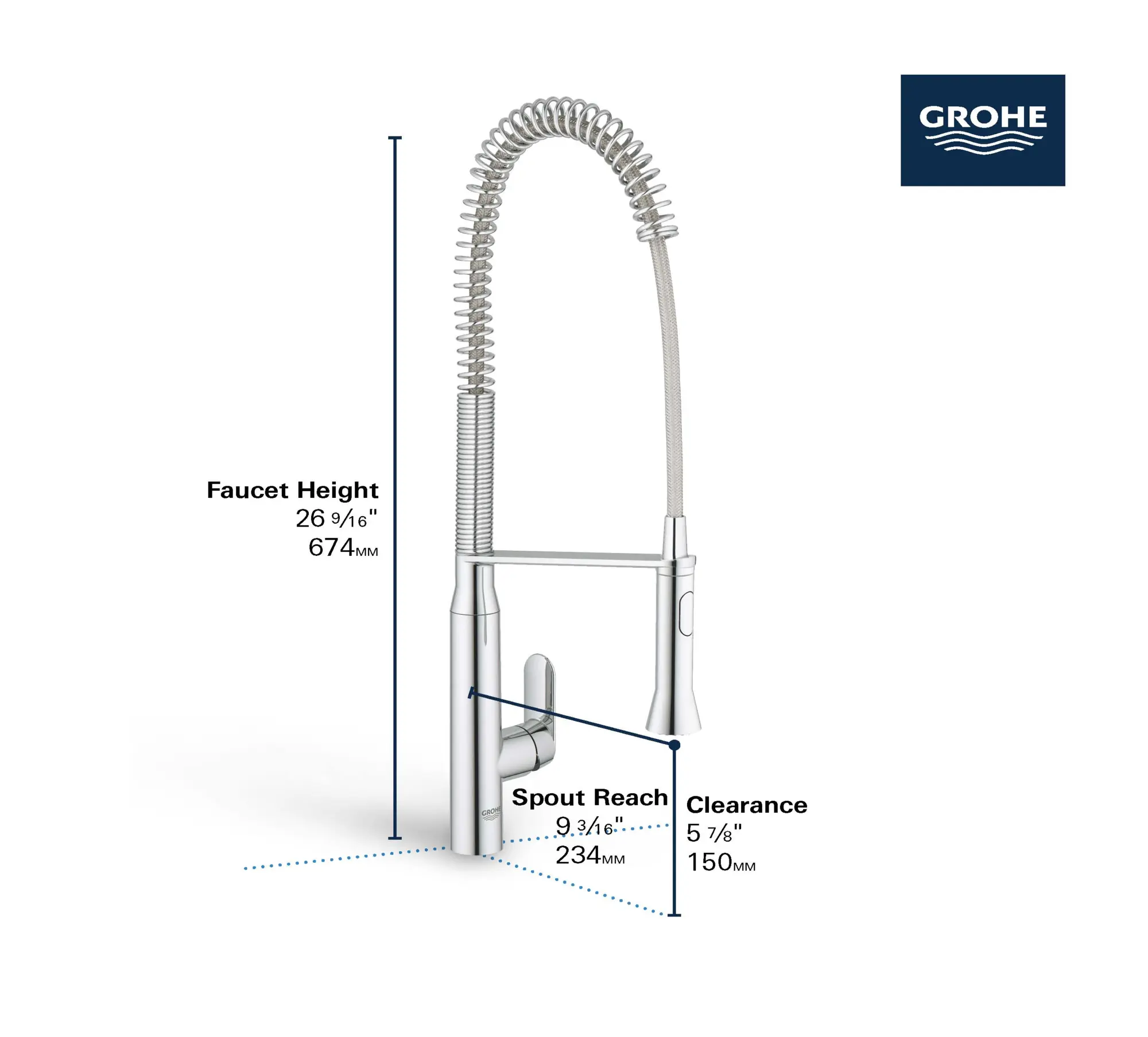 Single-Handle Semi-Pro Dual Spray Kitchen Faucet 6.6 L/min (1.75 gpm)