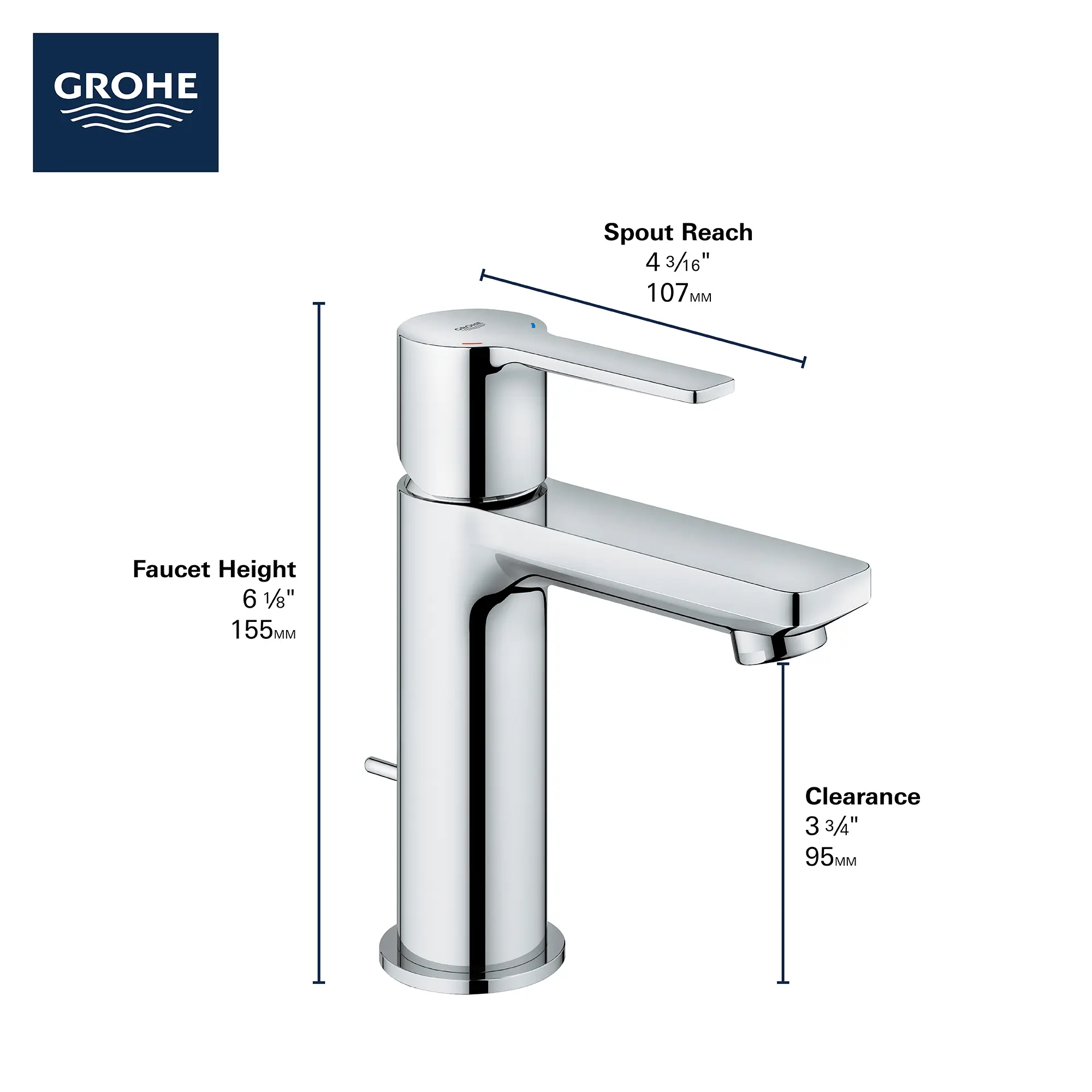 Single Hole Single-Handle XS-Size Bathroom Faucet, 1.2 GPM (4.5 L/min)