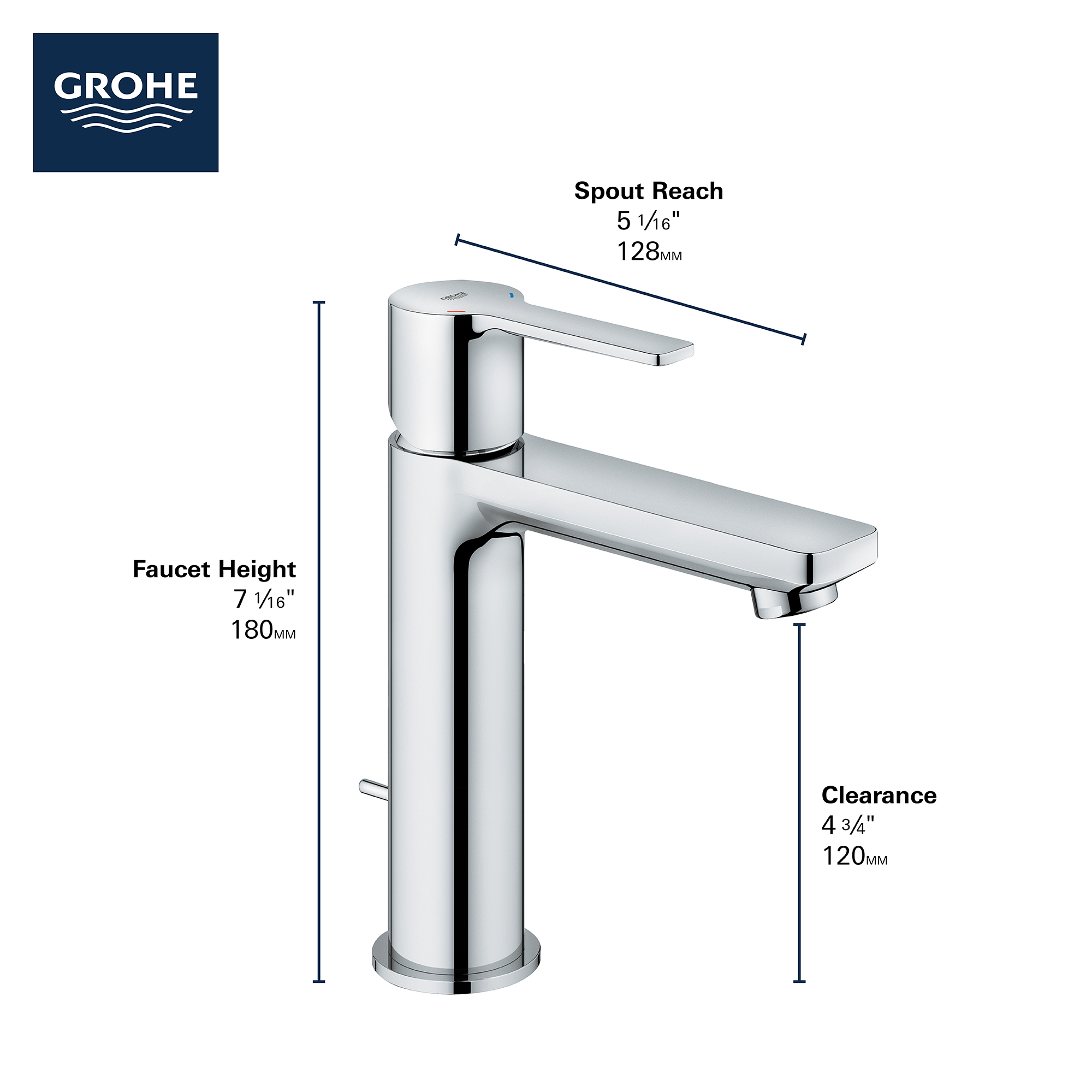 Single Hole Single-Handle S-Size Bathroom Faucet, 1.2 GPM (4.5 L/min)