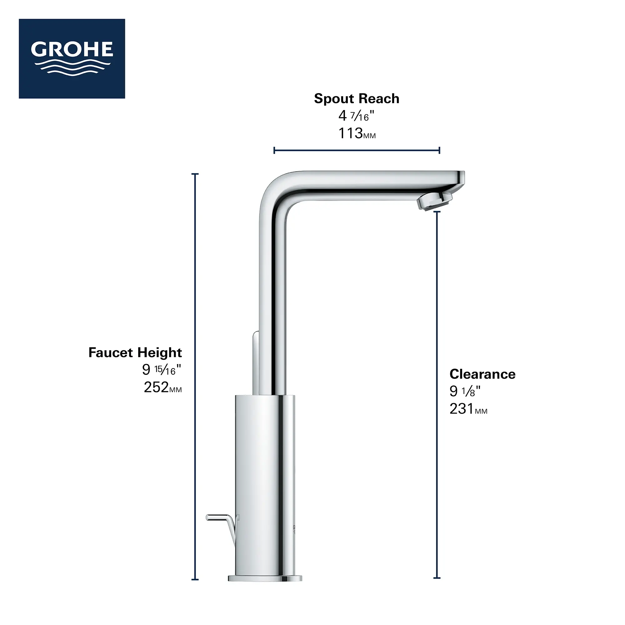 Single Hole Single-Handle L-Size Bathroom Faucet, 1.2 GPM (4.5 L/min)