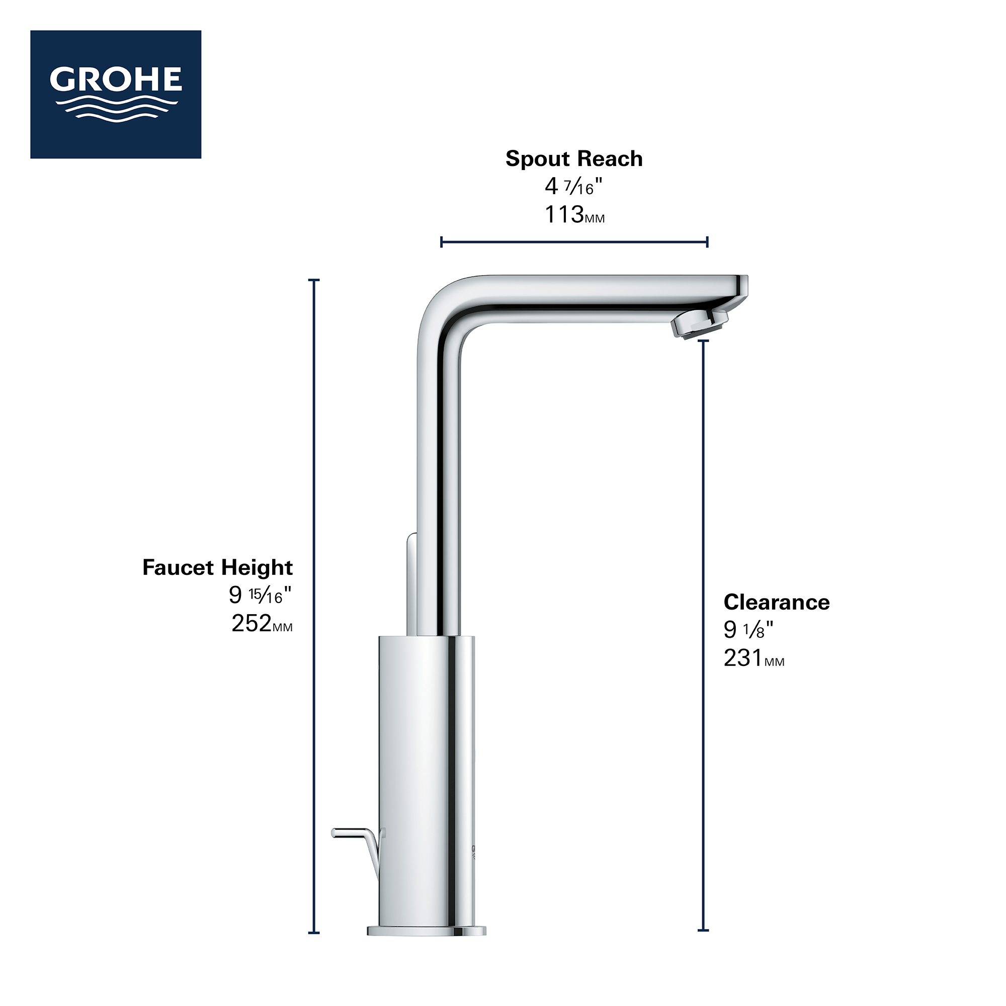 Single Hole Single-Handle L-Size Bathroom Faucet 1.2 GPM