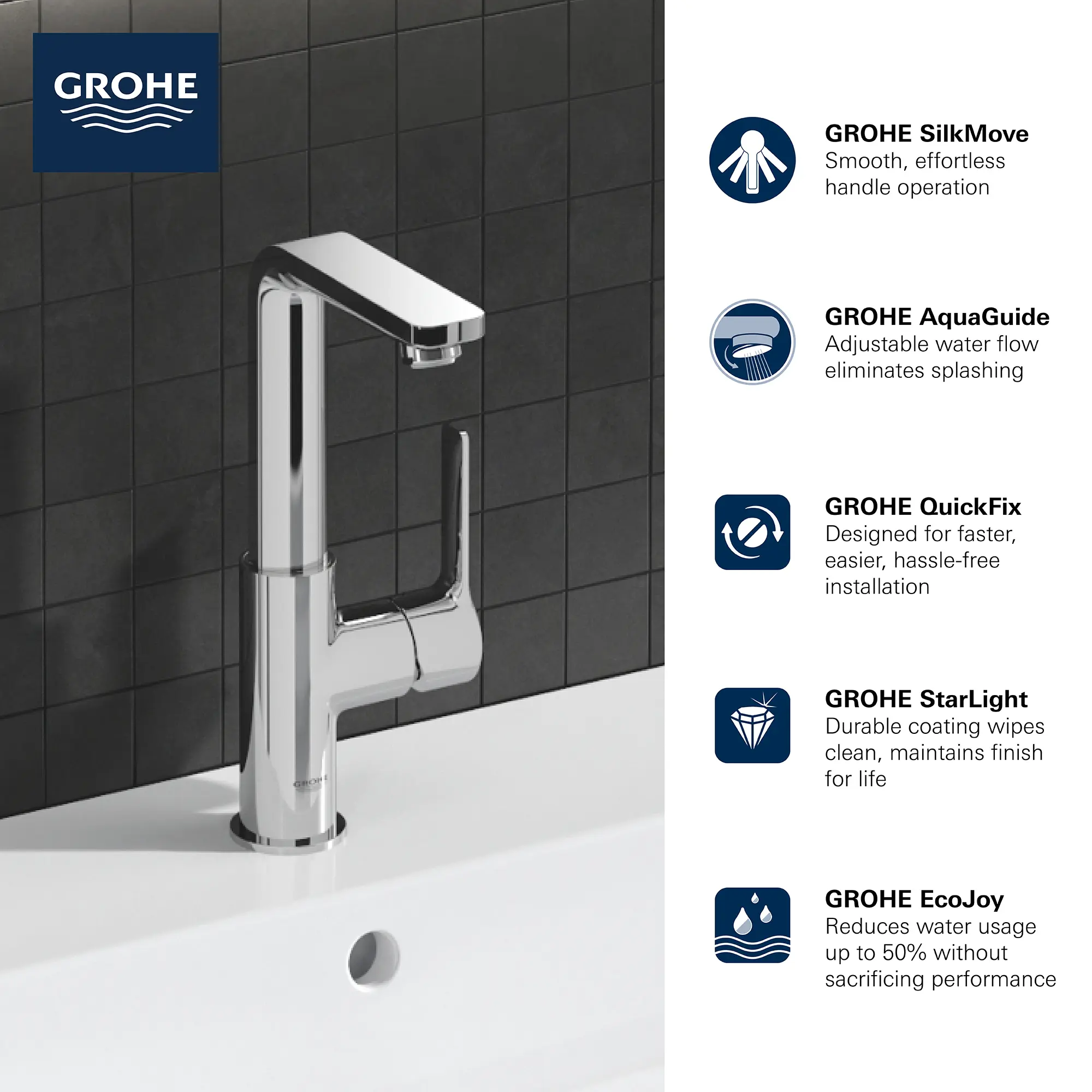 Single Hole Single-Handle L-Size Bathroom Faucet, 1.2 GPM (4.5 L/min)