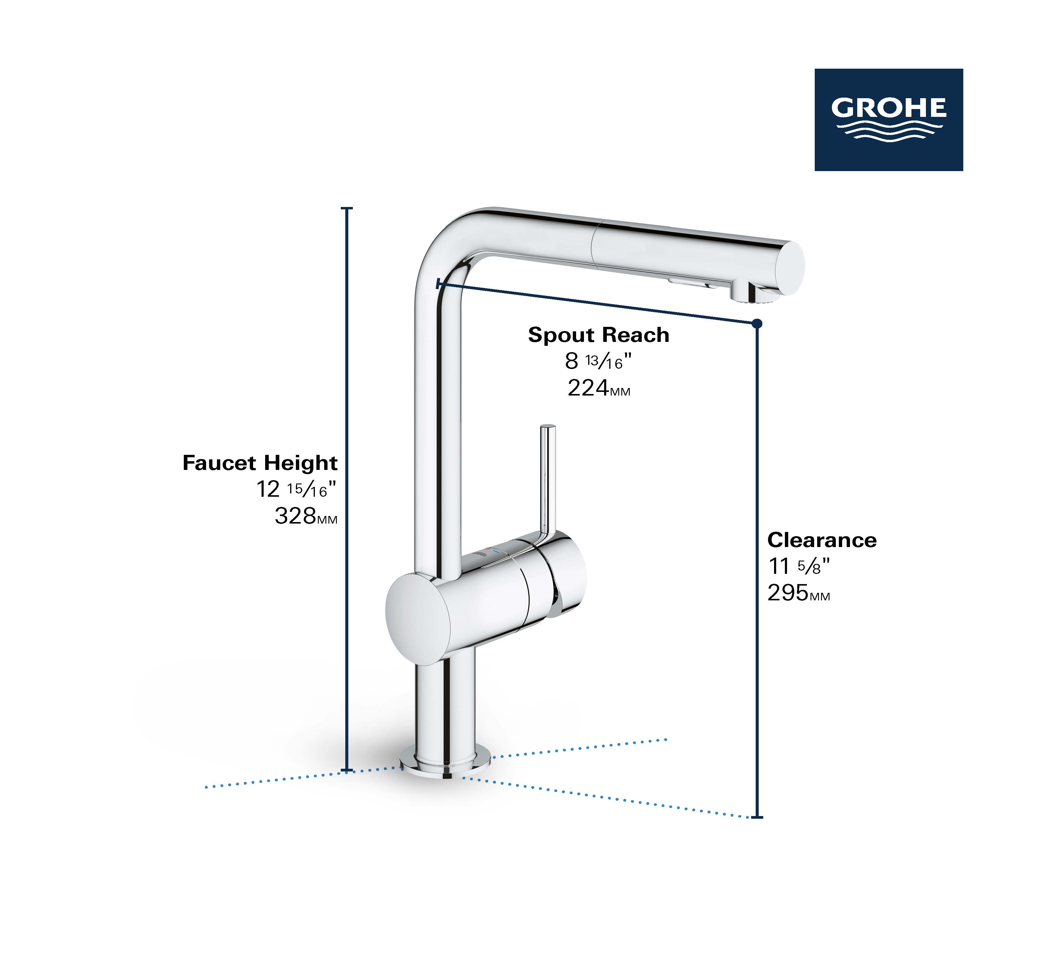 GROHE 30300000 Minta Grifo de cocina extraíble cromado