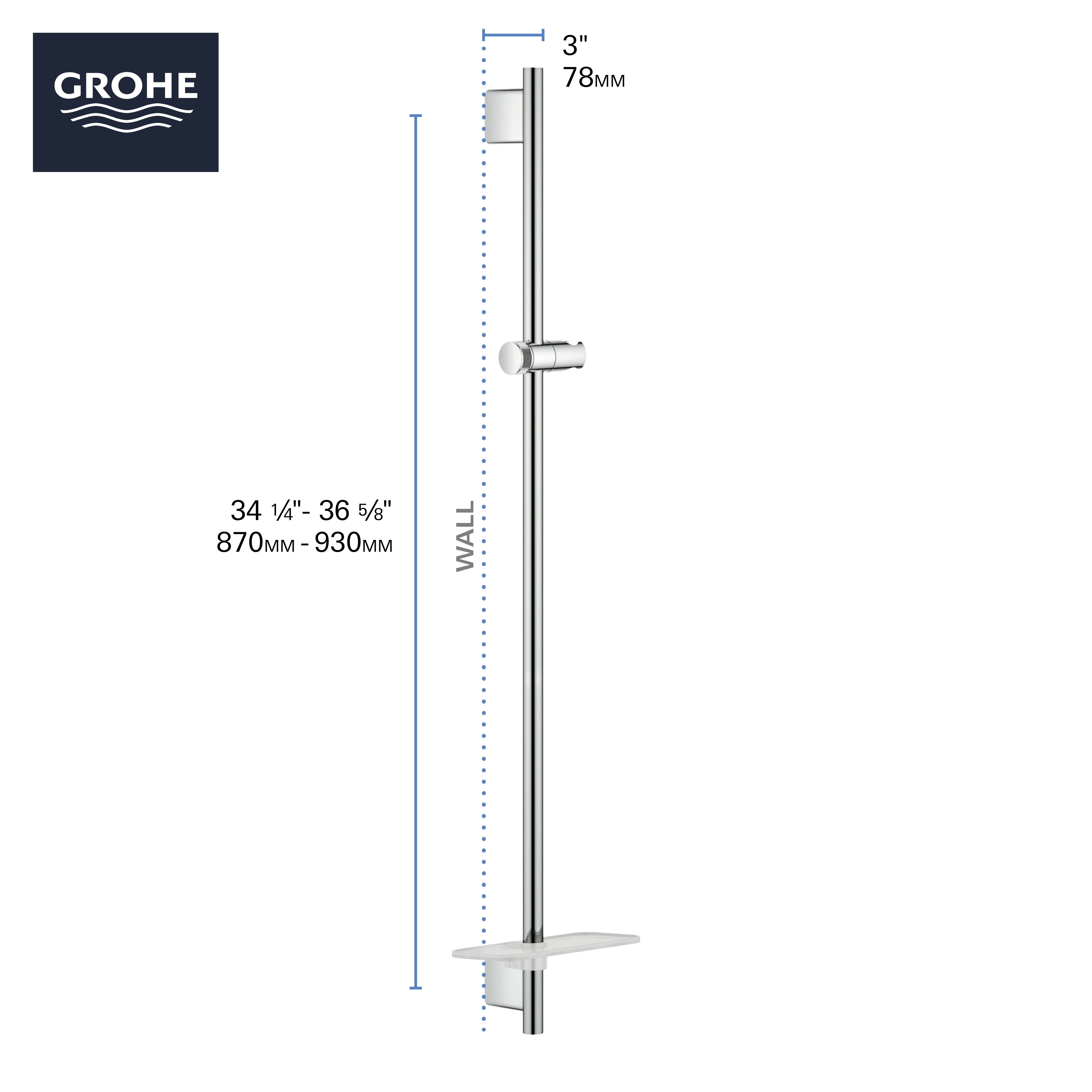 36" Shower Slide Bar