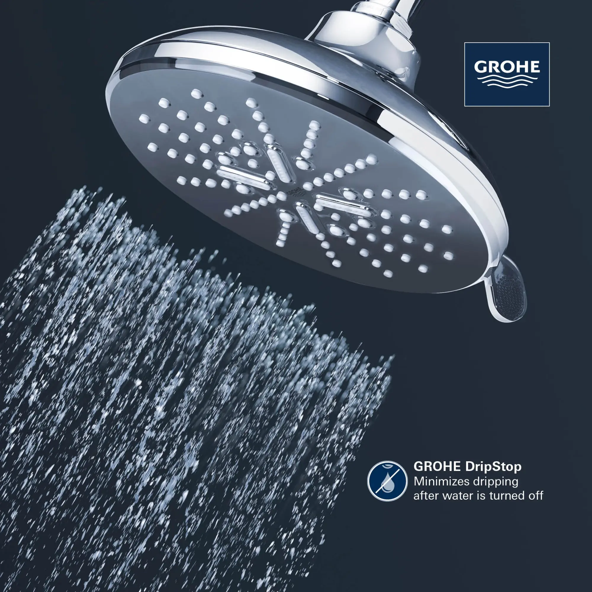 Shower Head, 6-1/2" - 3 Sprays, 1.75 GPM (6.6 L/min)