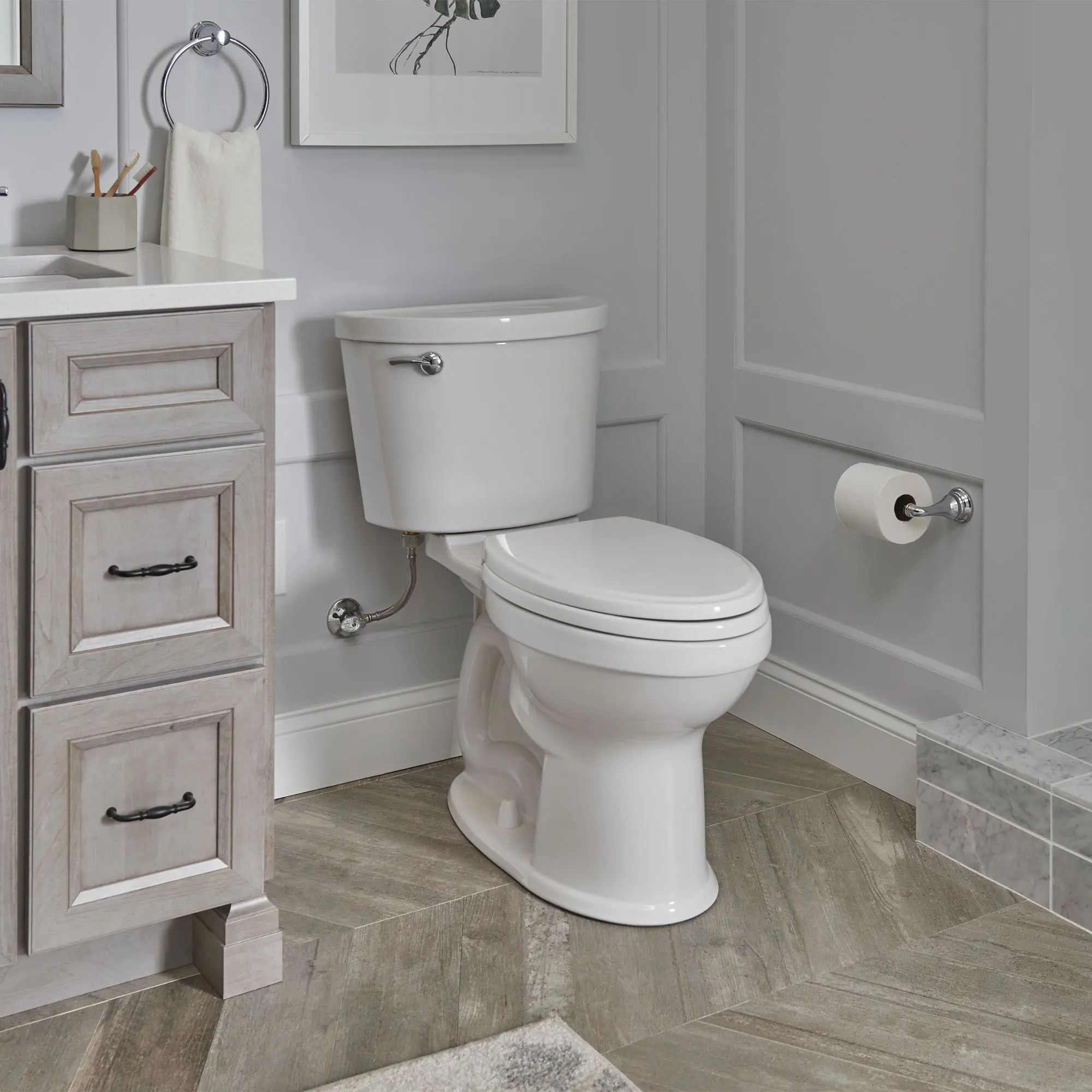 Champion® PRO Two-Piece 1.28 gpf/4.8 Lpf Chair Height Elongated Toilet Less Seat