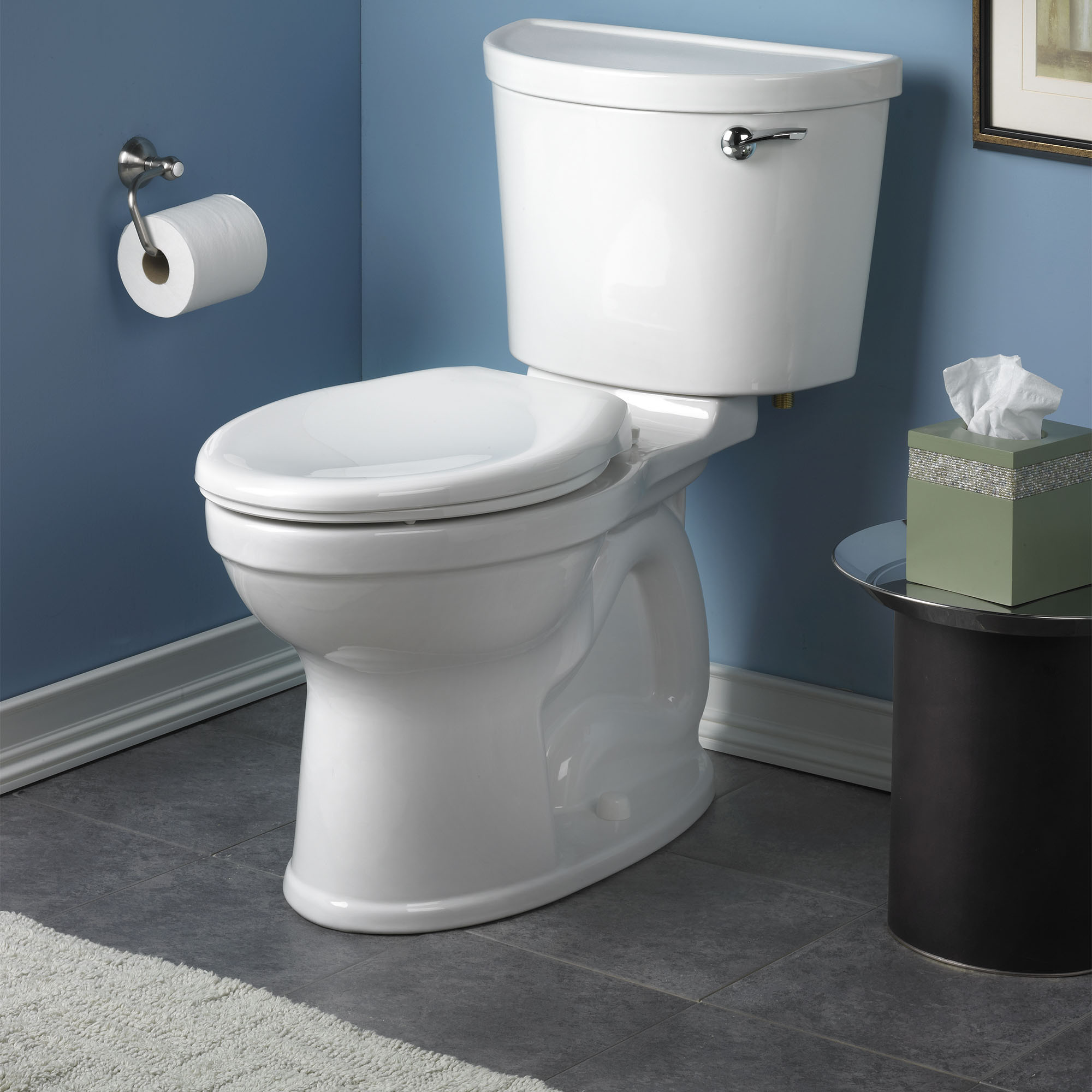 Champion PRO Two-Piece 1.28 gpf/4.8 Lpf Chair Height Elongated Right-Hand Trip Lever Toilet Less Seat