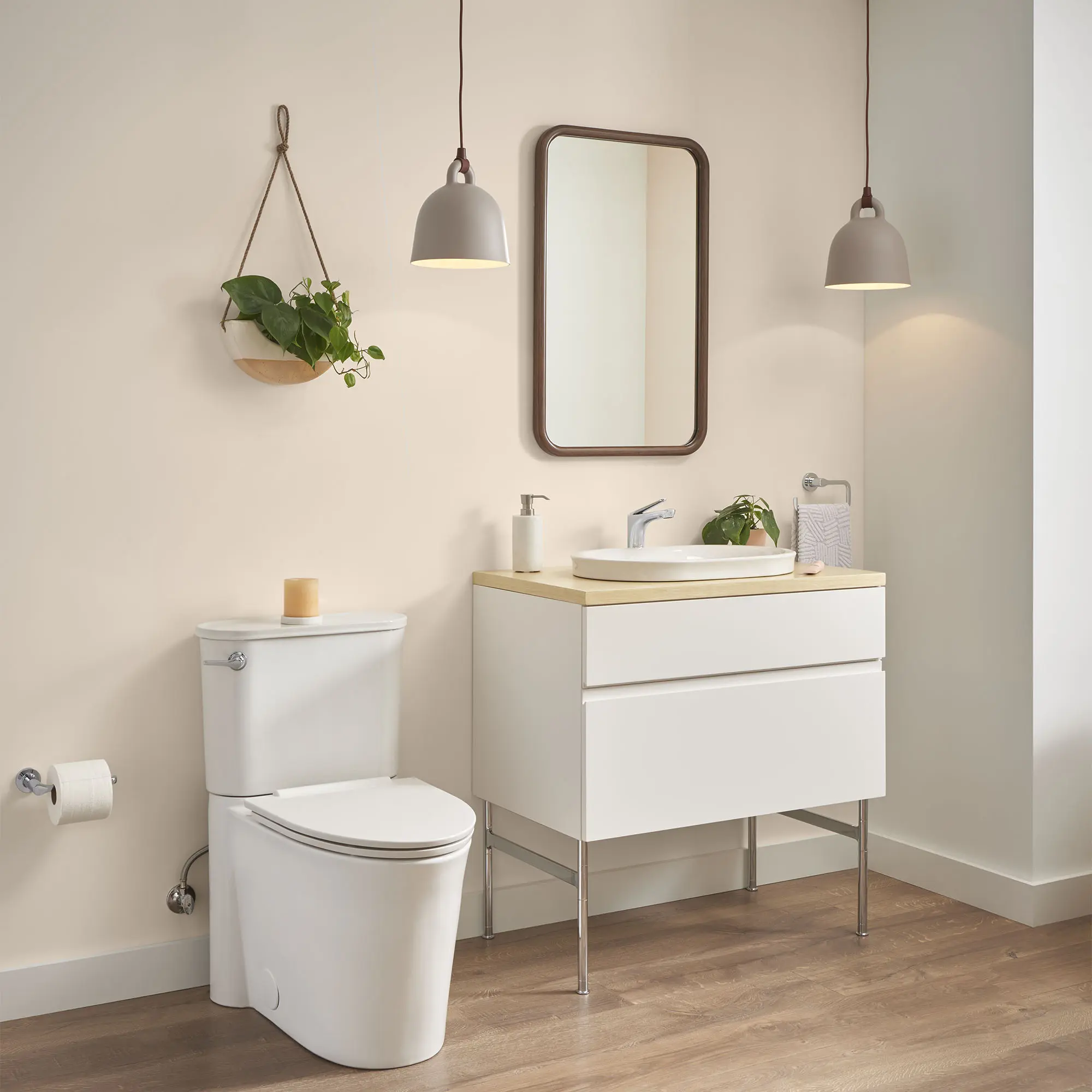 Studio S Concealed Trapway Right Height Elongated Toilet Bowl with Seat