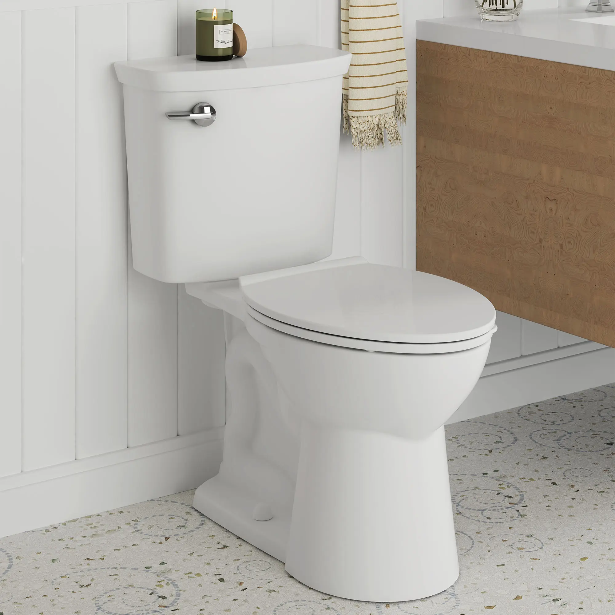 VorMax® Two-Piece 1.0 gpf/3.8 Lpf Chair Height Elongated Toilet Less Seat