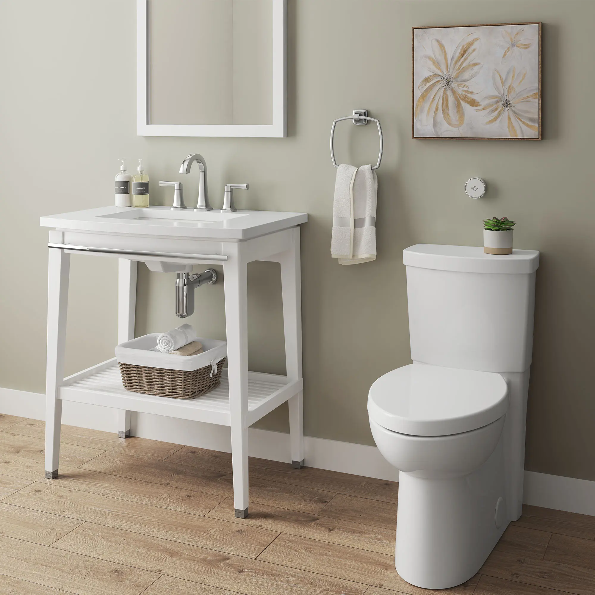 Studio Touchless Skirted Two-Piece 1.28 gpf/4.8 Lpf Chair Height Elongated Toilet with Seat