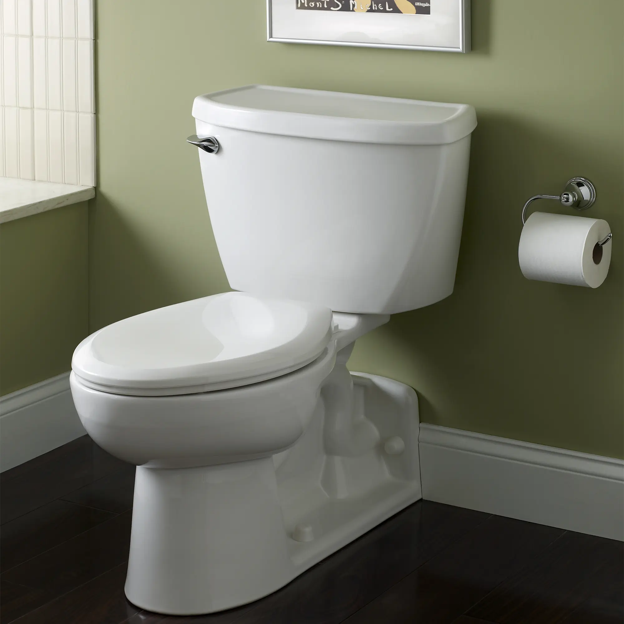 Yorkville® Two-Piece Pressure Assist 1.1 gpf/4.2 Lpf Chair Height Back Outlet Elongated EverClean® Toilet