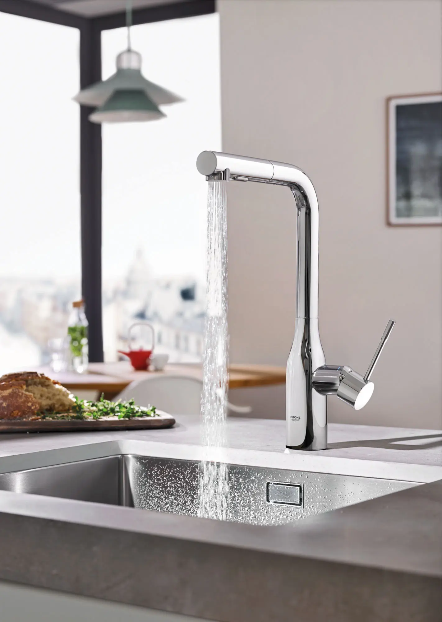 Single-Handle Pull-Out Kitchen Faucet Dual Spray 6.6 L/min (1.75 gpm)