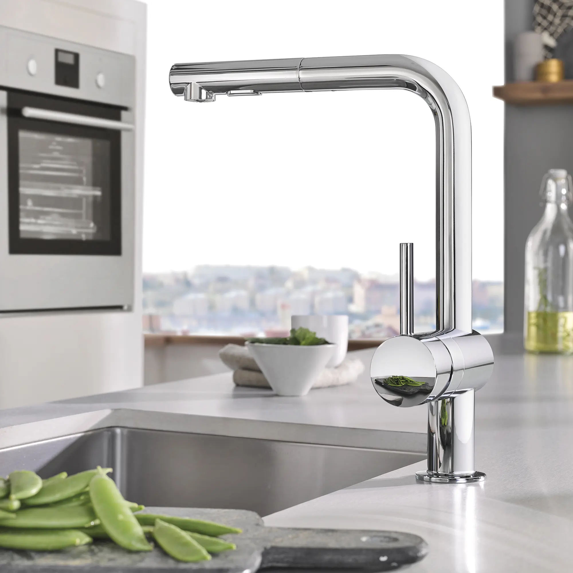 Single-Handle Pull-Out Kitchen Faucet Dual Spray 6.6 L/min (1.75 gpm)