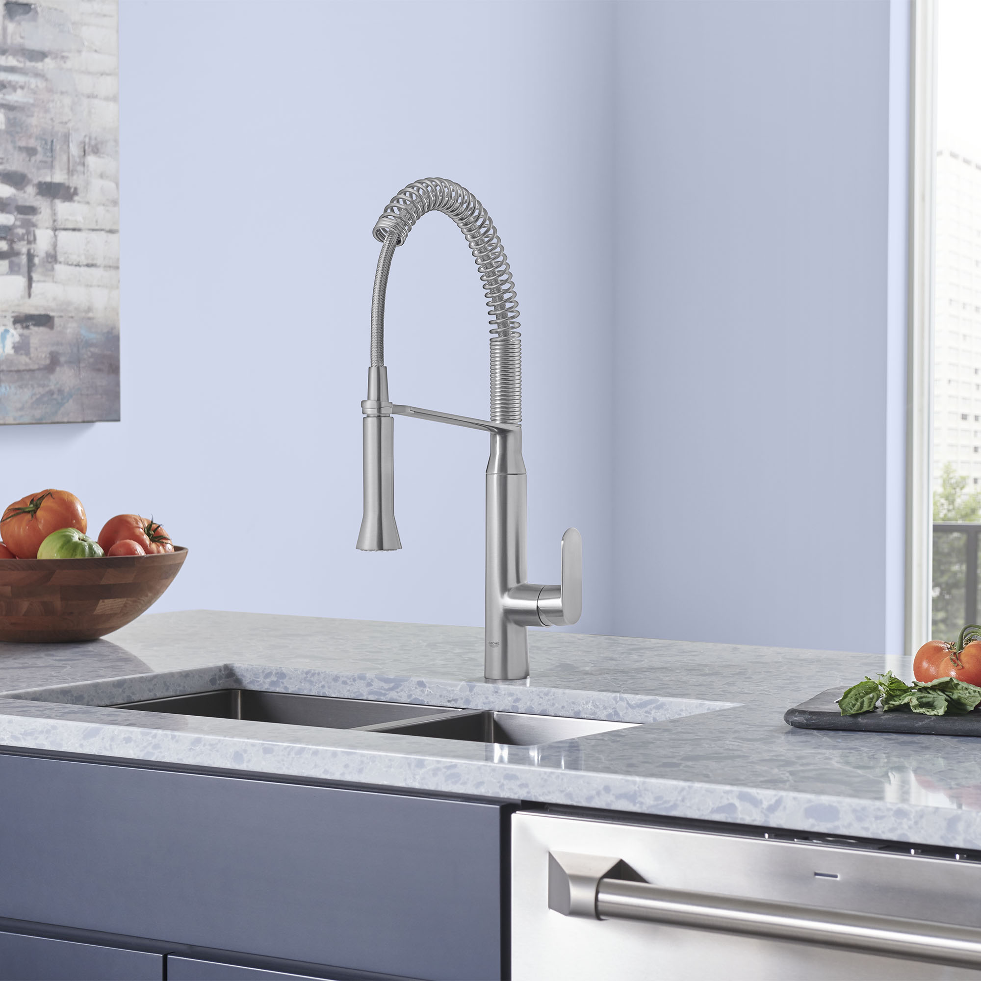 K7 Medium Single-Handle Semi-Pro Dual Spray Kitchen Faucet 1.75 GPM (6.6 L/min)