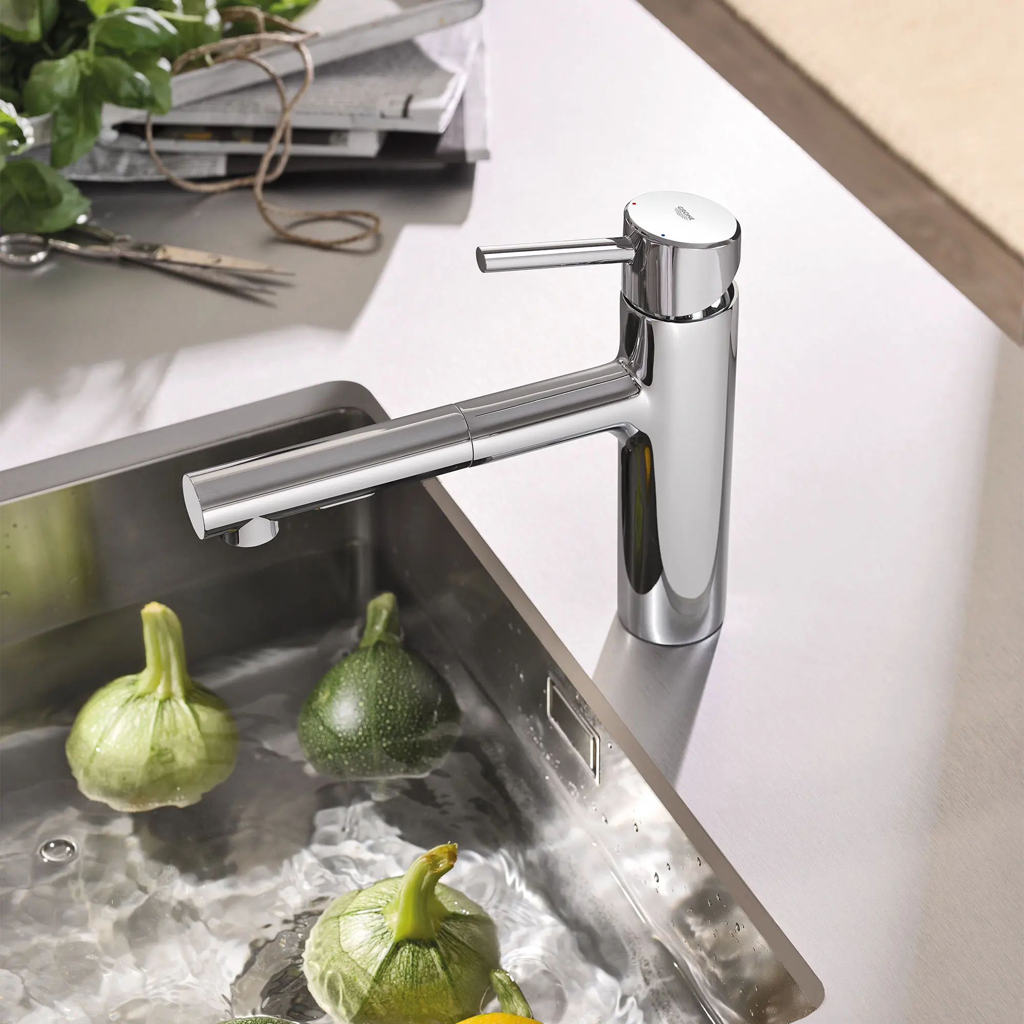 Single-Handle Pull-Out Kitchen Faucet Dual Spray 5.7 L/min (1.5 gpm)