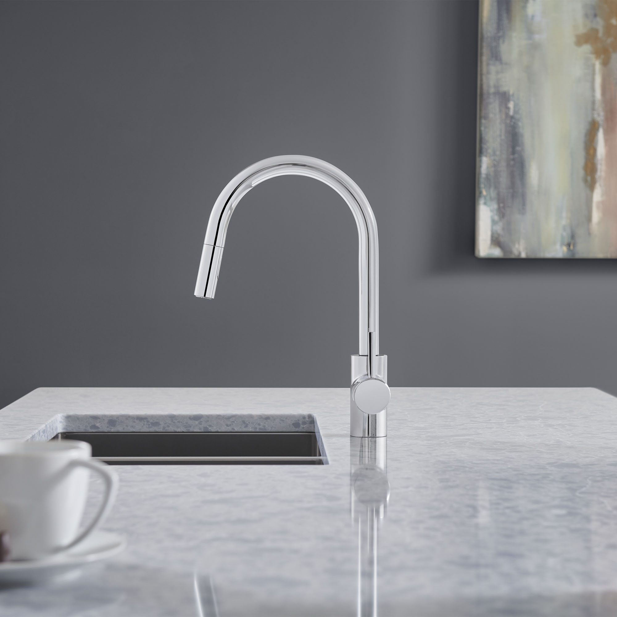 Single-Handle Pull Down Kitchen Faucet Dual Spray 1.5 GPM