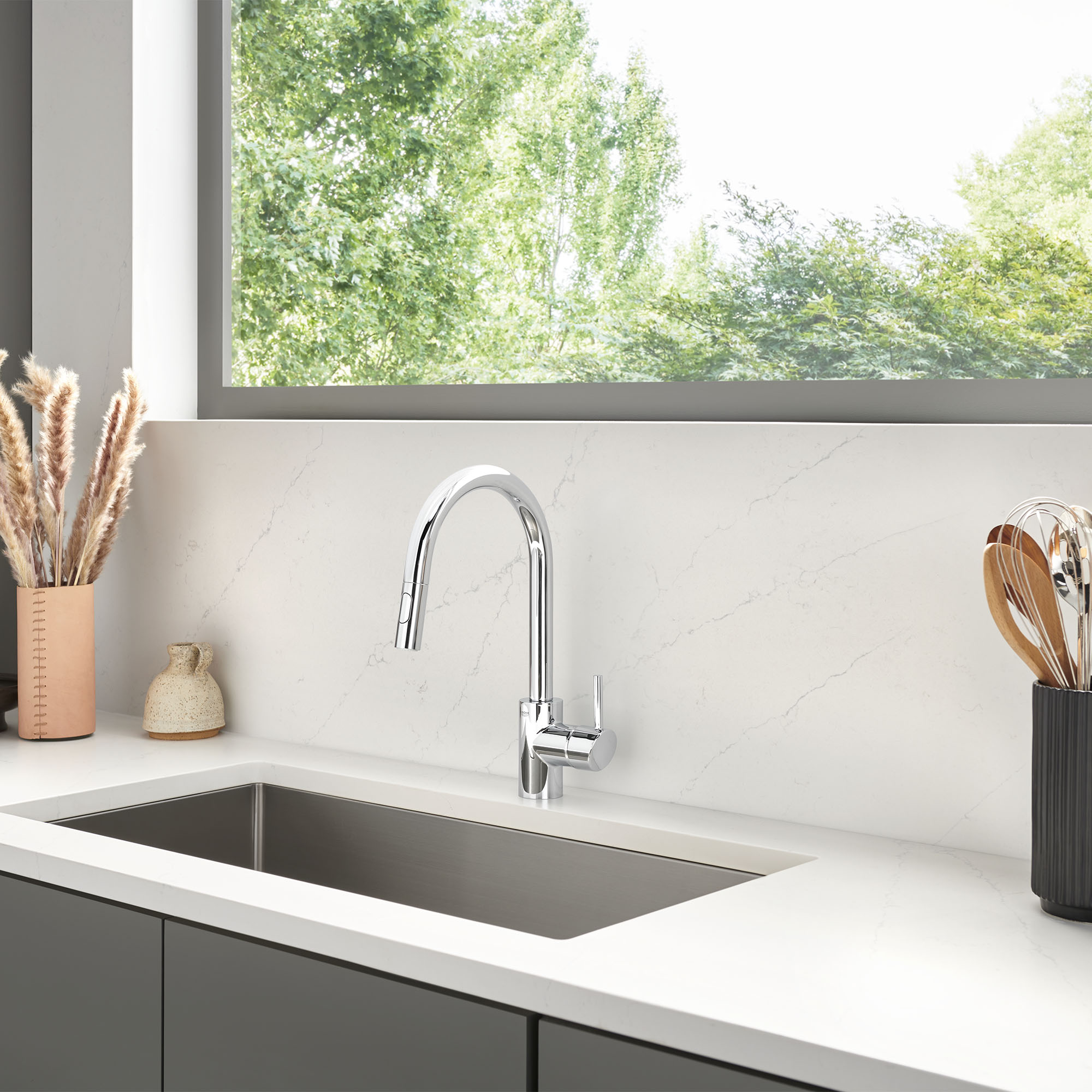  GROHE 32665003 Concetto Grifo de cocina desplegable con  pulverizador Cromo : Herramientas y Mejoras del Hogar