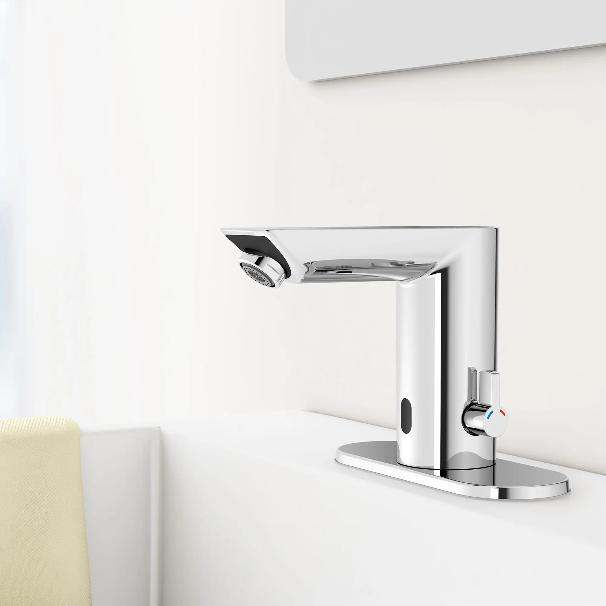 E Touchless Electronic Faucet with Temperature Control Lever, Battery-Powered