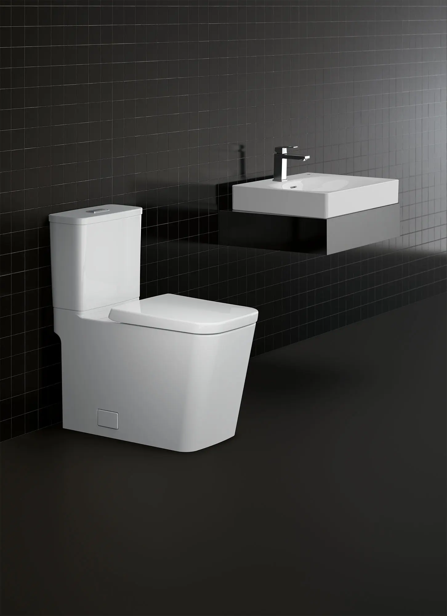 Two-Piece Dual Flush Right Height Elongated Toilet With Seat