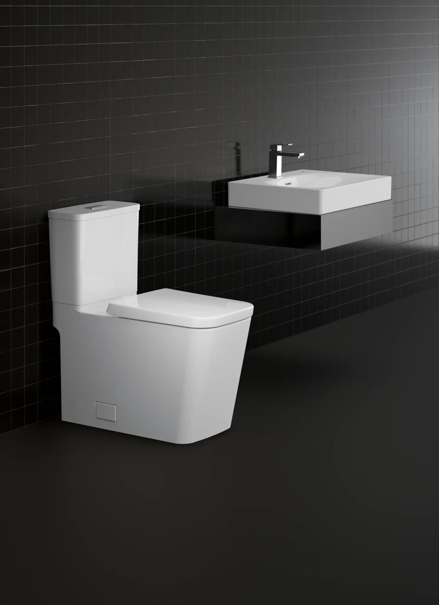 Two-Piece Dual Flush Right Height Elongated Toilet With Seat