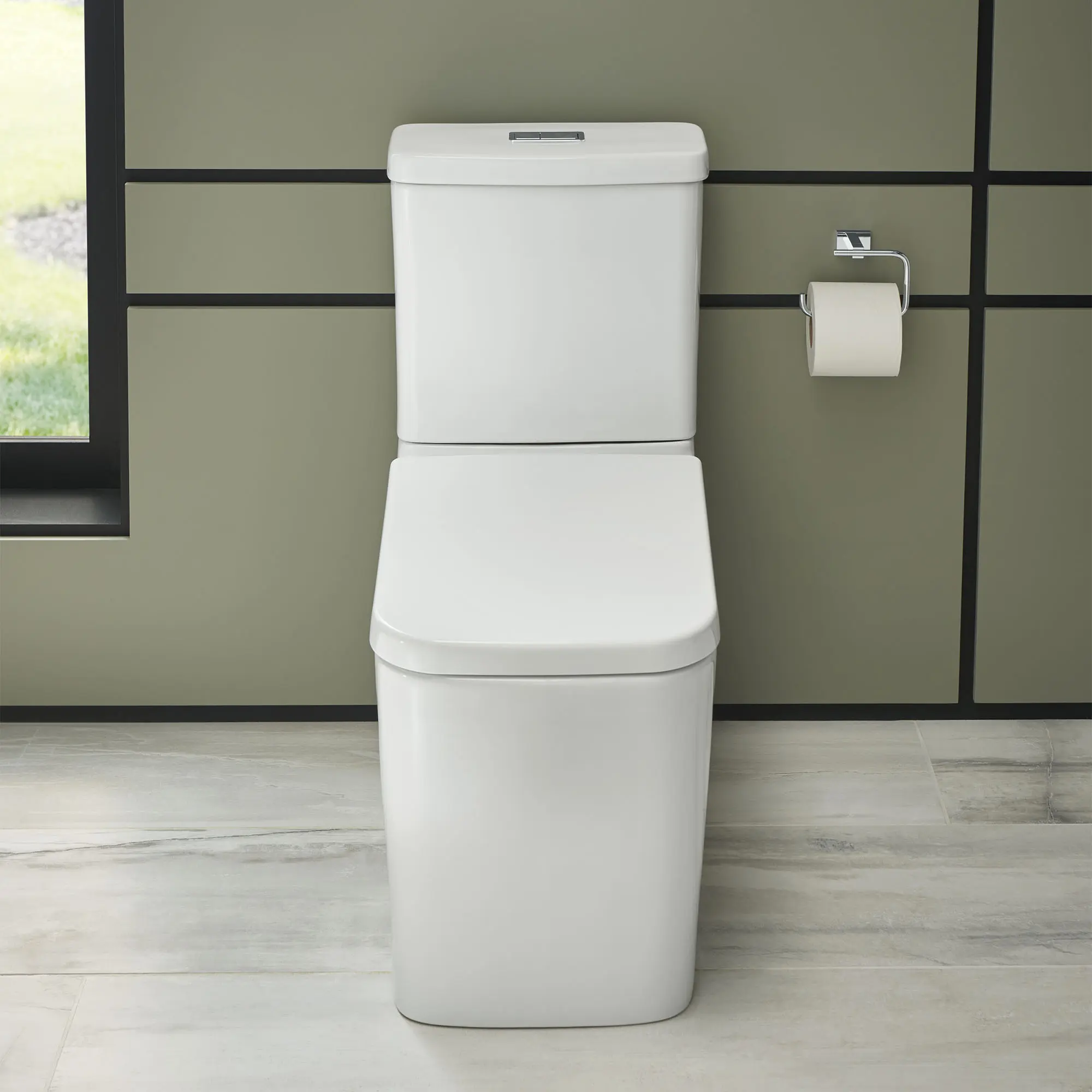 Eurocube Right Height Elongated Toilet Bowl with Seat Less Tank