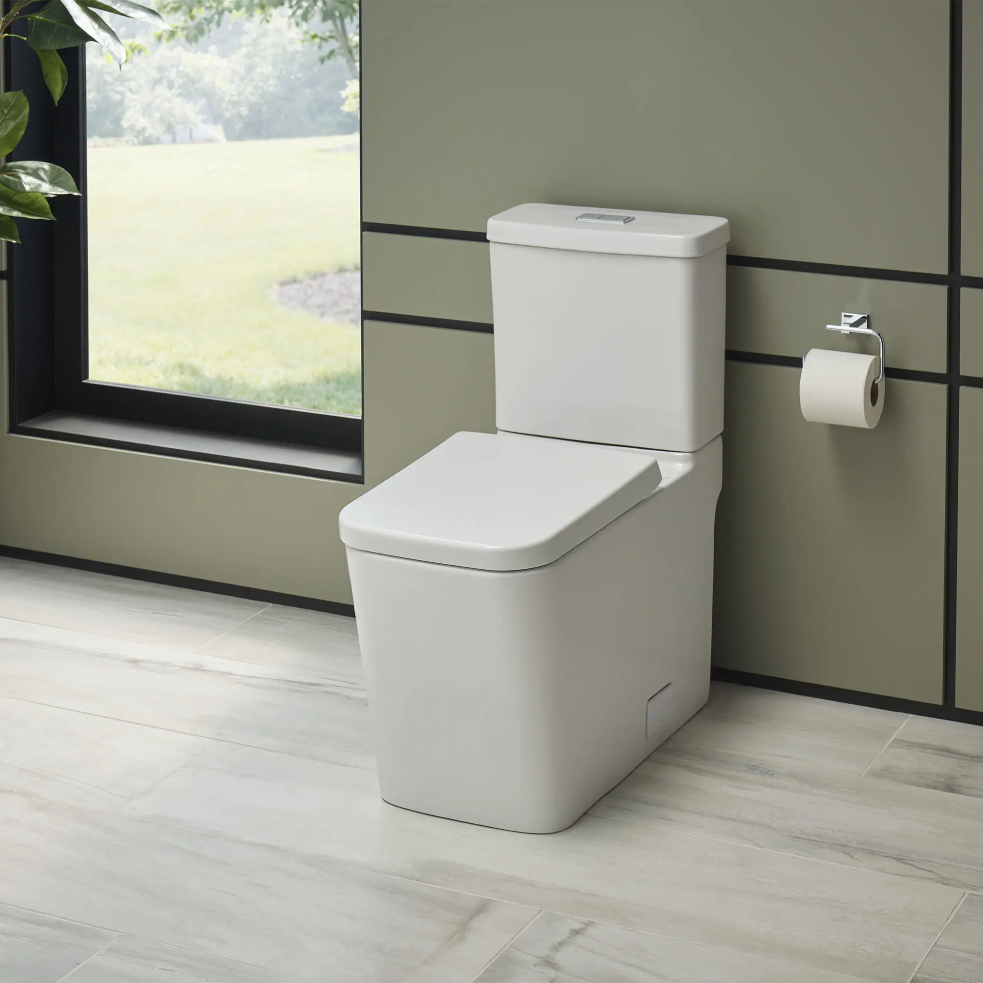 Eurocube Right Height Elongated Toilet Bowl with Seat Less Tank