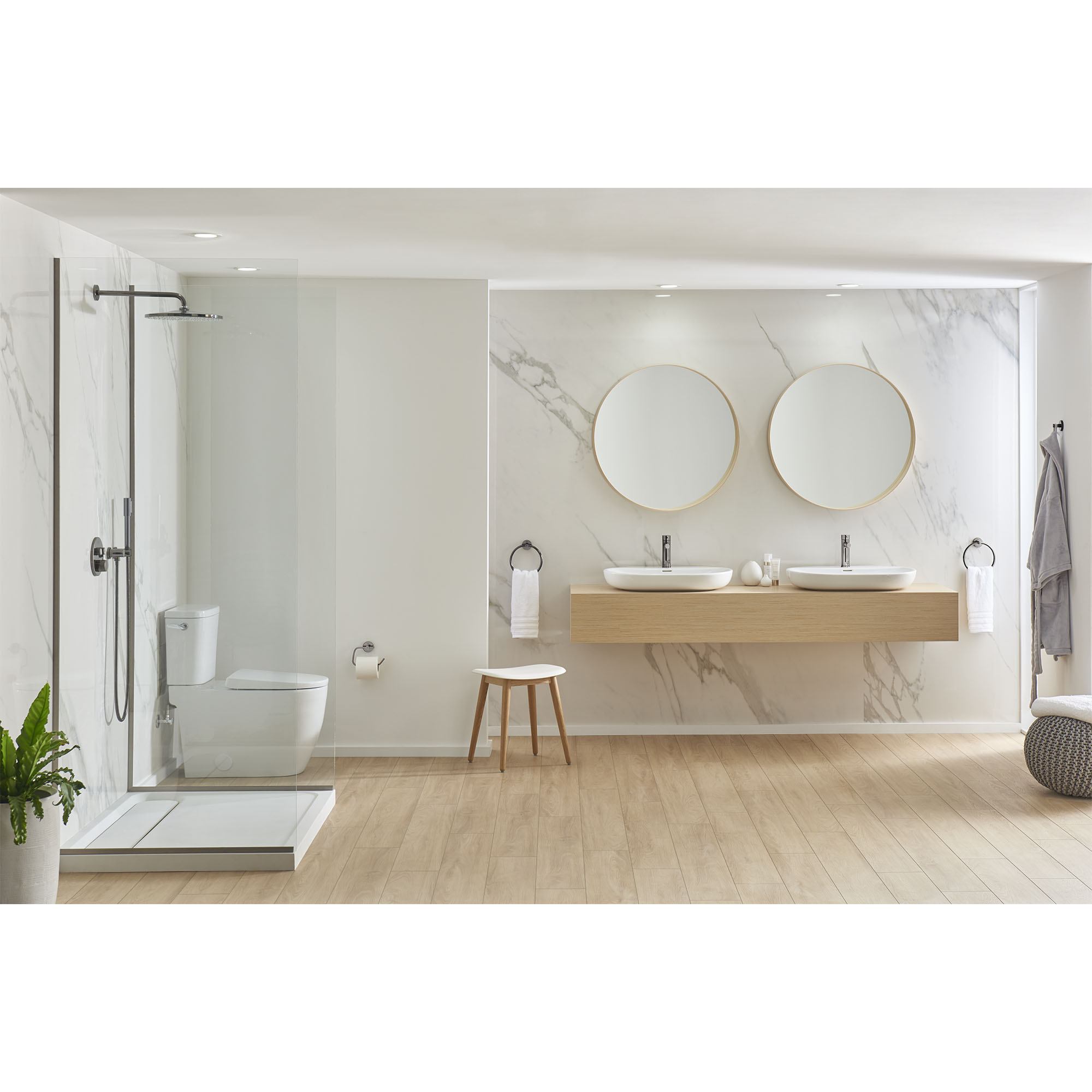 Two-piece Right height Elongated Toilet with seat, Left-Hand Trip Lever