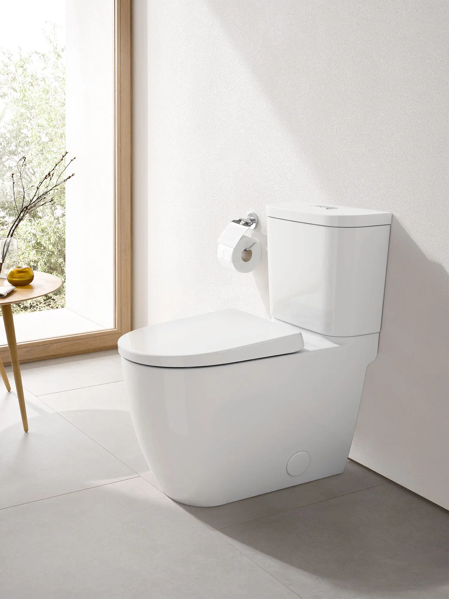 Two-piece Dual Flush Right Height Elongated Toilet with seat