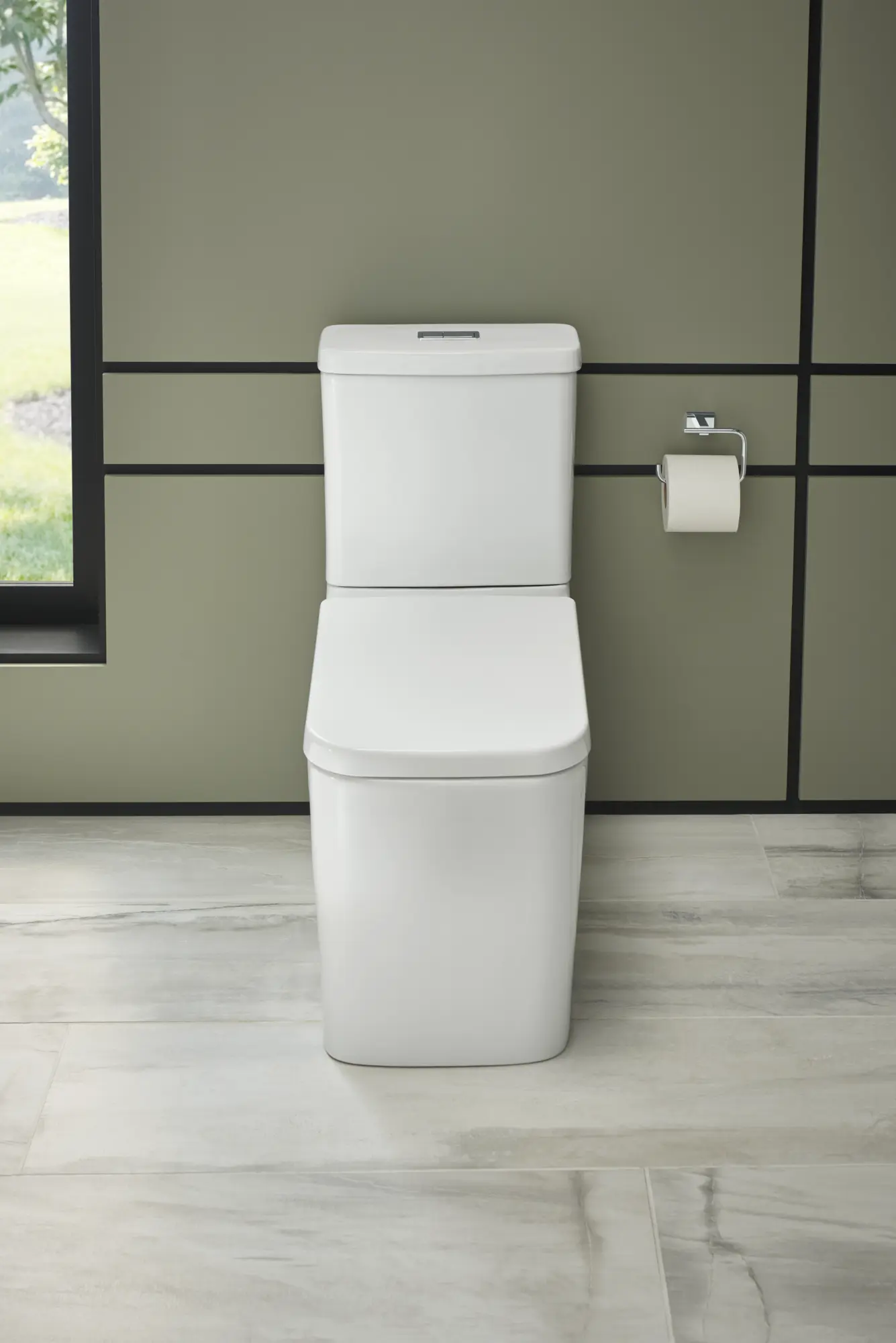 Eurocube Right Height Elongated Toilet Bowl with Seat Less Tank