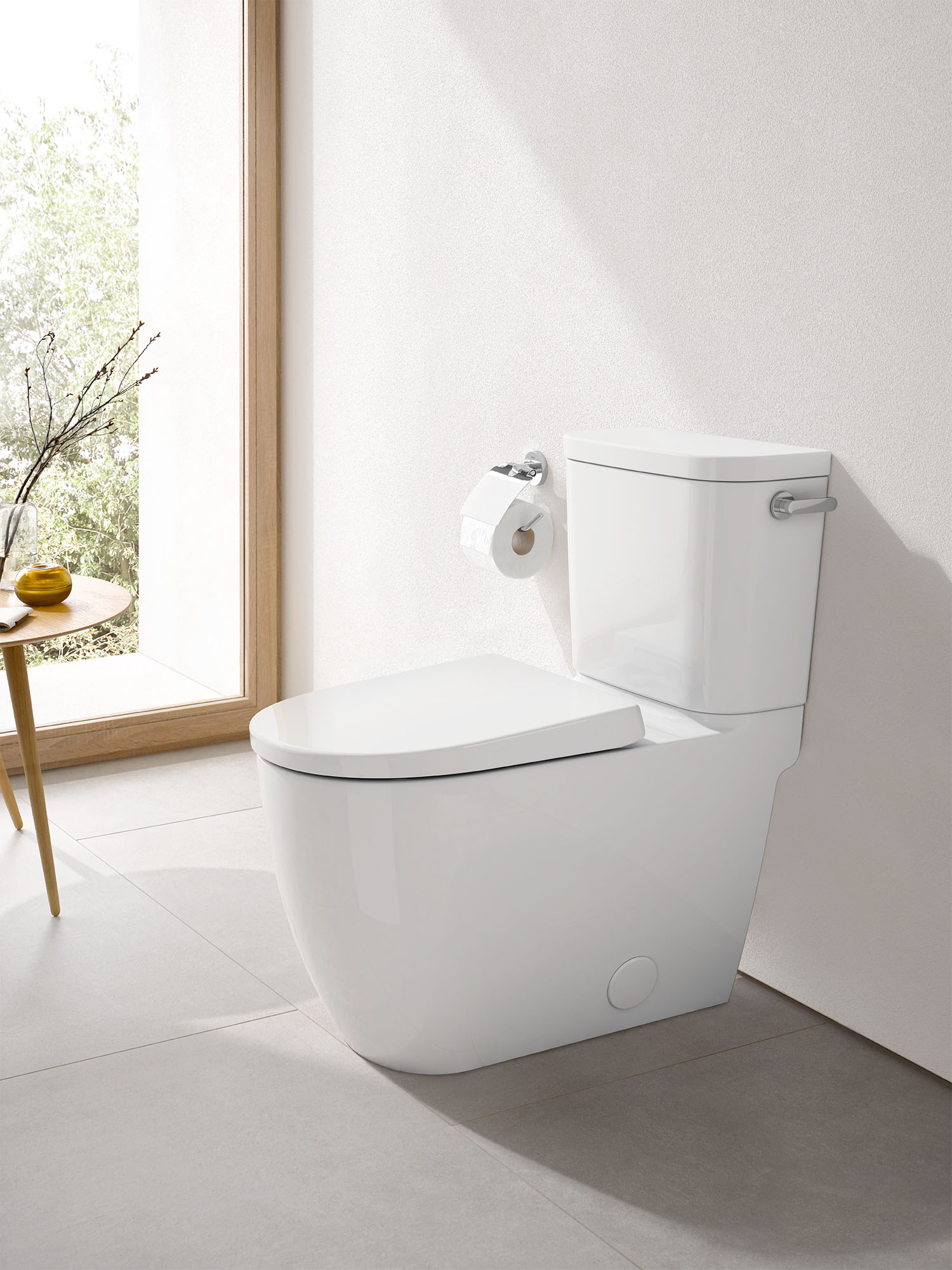 Two-piece Right height Elongated Toilet with seat, Right-Hand Trip Lever