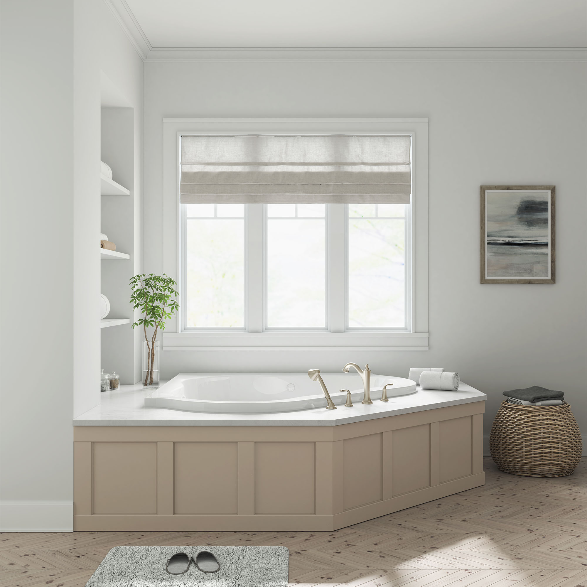 Evolution® Corner 60 x 60-Inch Drop-In Bathtub With EverClean® Hydromassage System