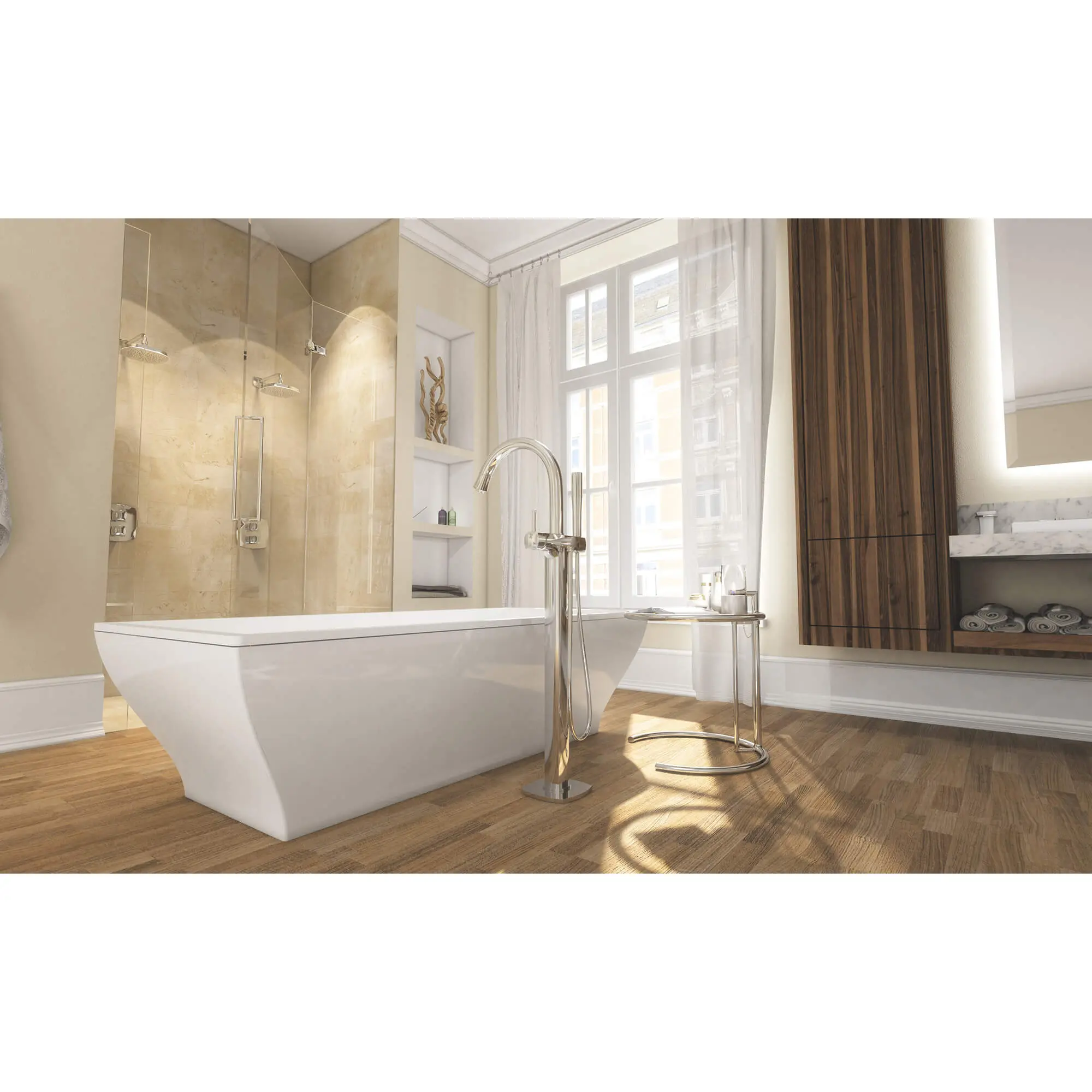 Single-Handle Freestanding Tub Faucet with 7.6 L/min (2.0 gpm) Hand Shower